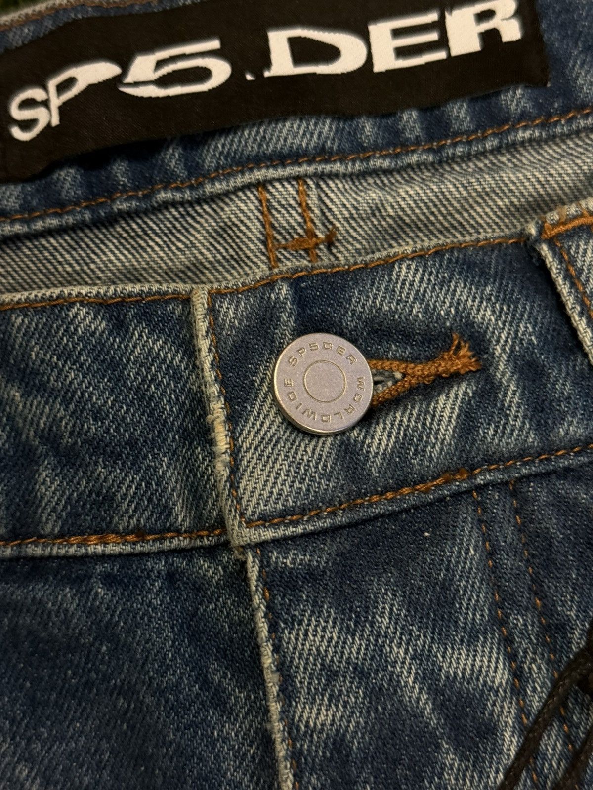 Sp5der Sp5der Worldwide Beluga Denim Jeans Size 30 (NEW) Size US 30 / EU 46 - 5 Thumbnail