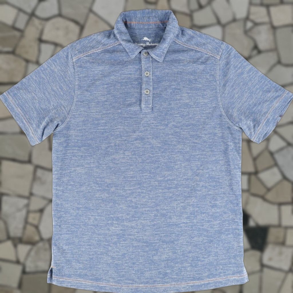 Tommy Bahama Tommy Bahama Heather Knit Modal Solid Polo Shirt Blue Men's M Size US M / EU 48-50 / 2 - 1 Thumbnail
