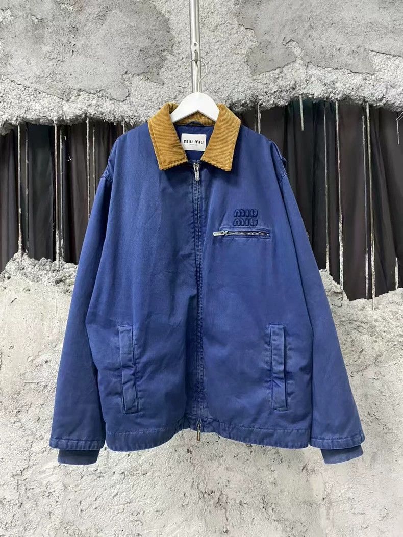 Prada Miu Miu Corduroy Collar Work Jacket Size US L / EU 52-54 / 3 - 1 Thumbnail