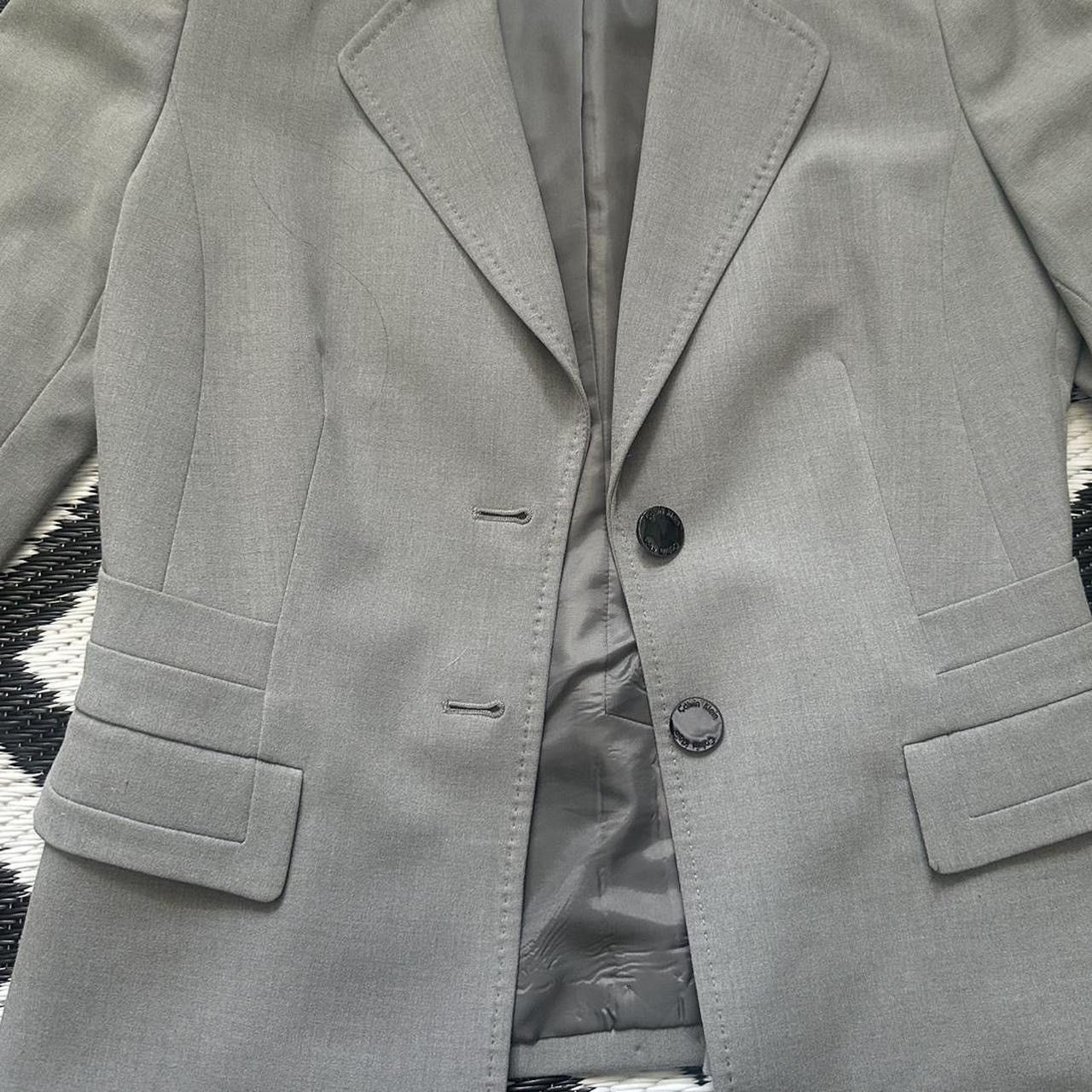 Calvin Klein Calvin Klein Grey Two-Button Lux Women’s Blazer Size 4 Size S / US 4 / IT 40 - 8 Thumbnail