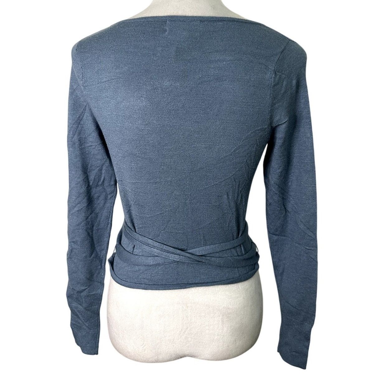 Other Open Edit Sweater Long Sleeves Wrap Tie Blue Women's XXS NWT Size XXS / US 00 / IT 34 - 6 Thumbnail