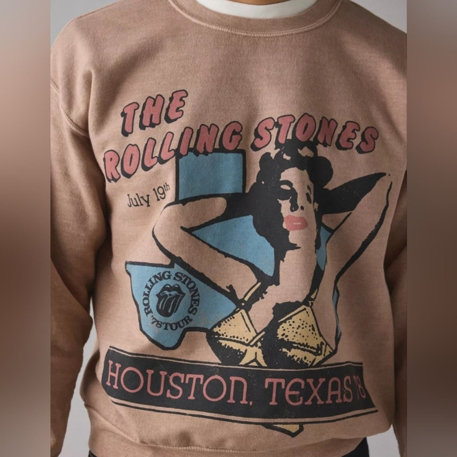 Urban Outfitters Rolling Stones Houston 1978 Graphic Crew Neck Sweatshirt, M Size US M / EU 48-50 / 2 - 4 Thumbnail
