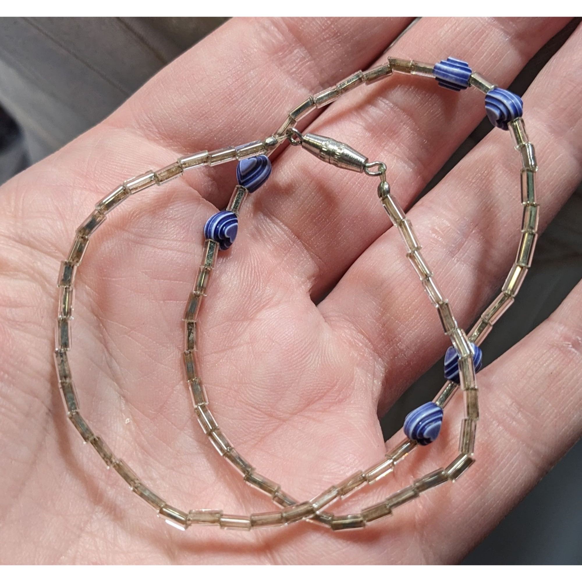 Handmade Handmade Heart & Swirl Beaded Necklace With Silver-Toned Tub Size ONE SIZE - 5 Thumbnail
