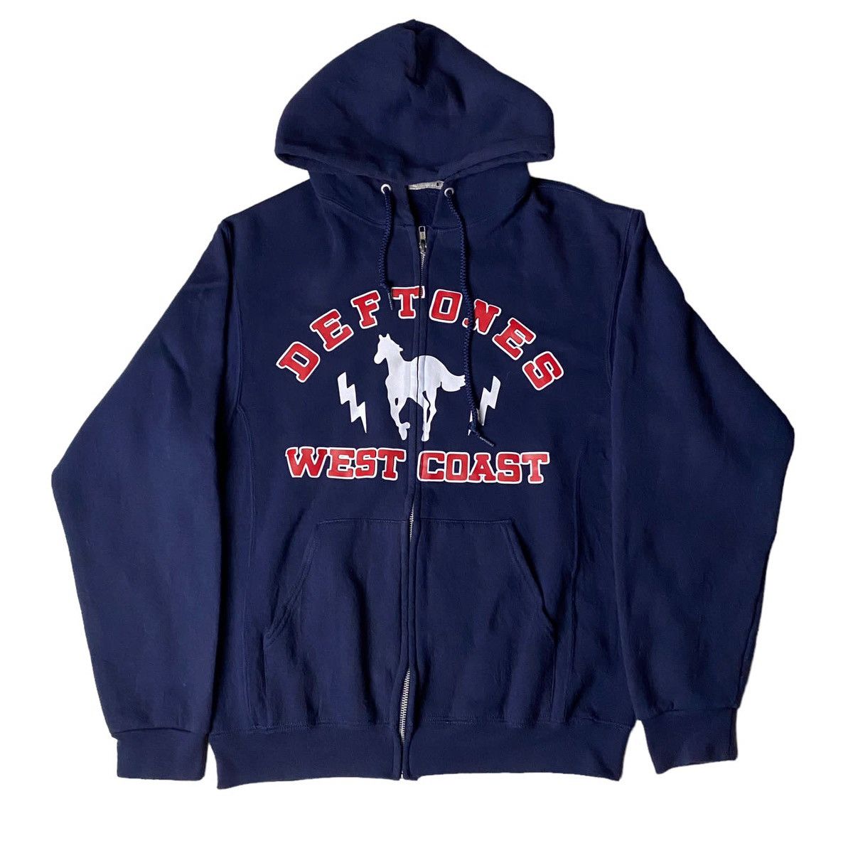image of Band Tees x Rock T Shirt 2000's Deftones White Pony Bootleg Hoodie in Navy, Men's (Size Medium)