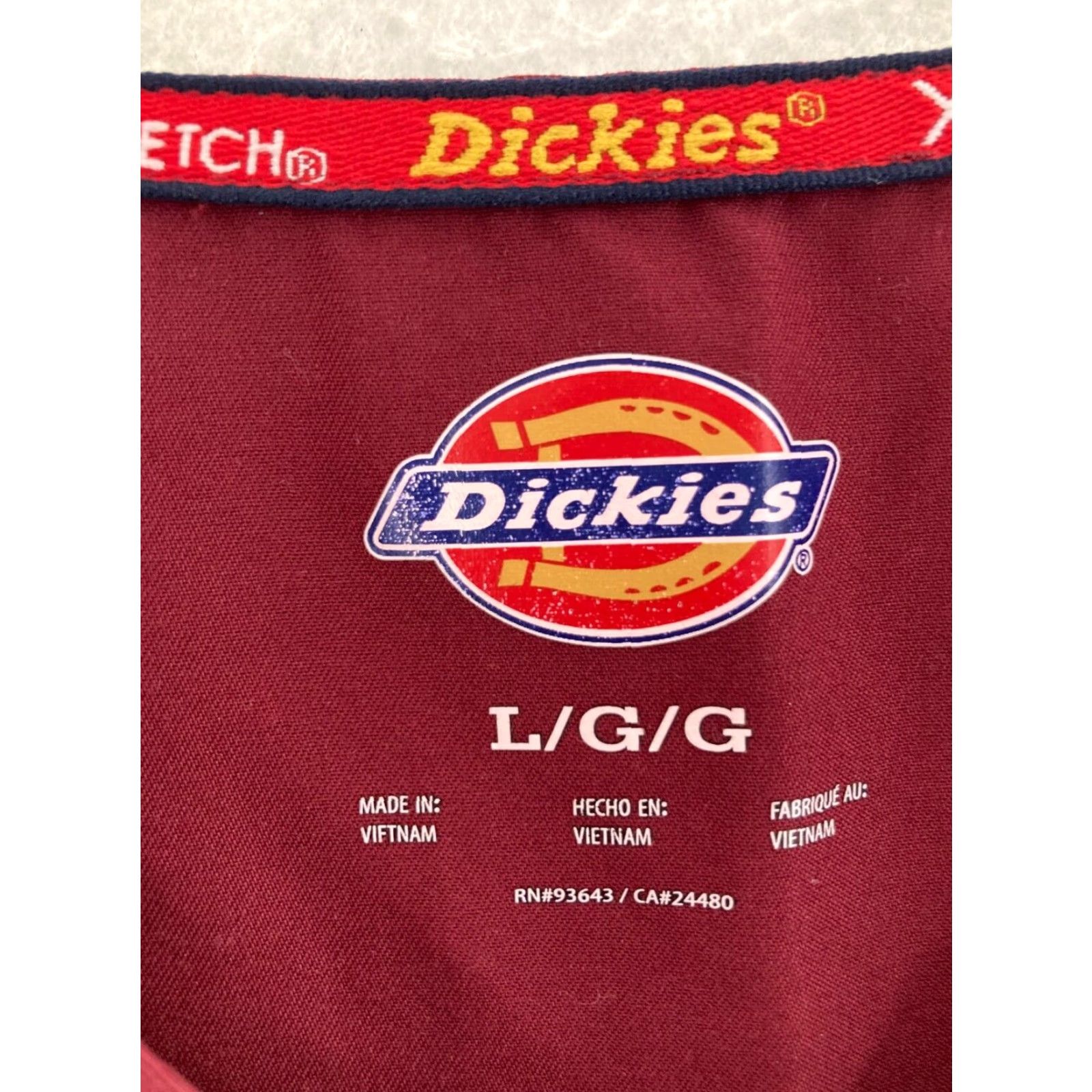 Dickies Dickies Scrub Top Womens Large Maroon Size L / US 10 / IT 46 - 2 Thumbnail