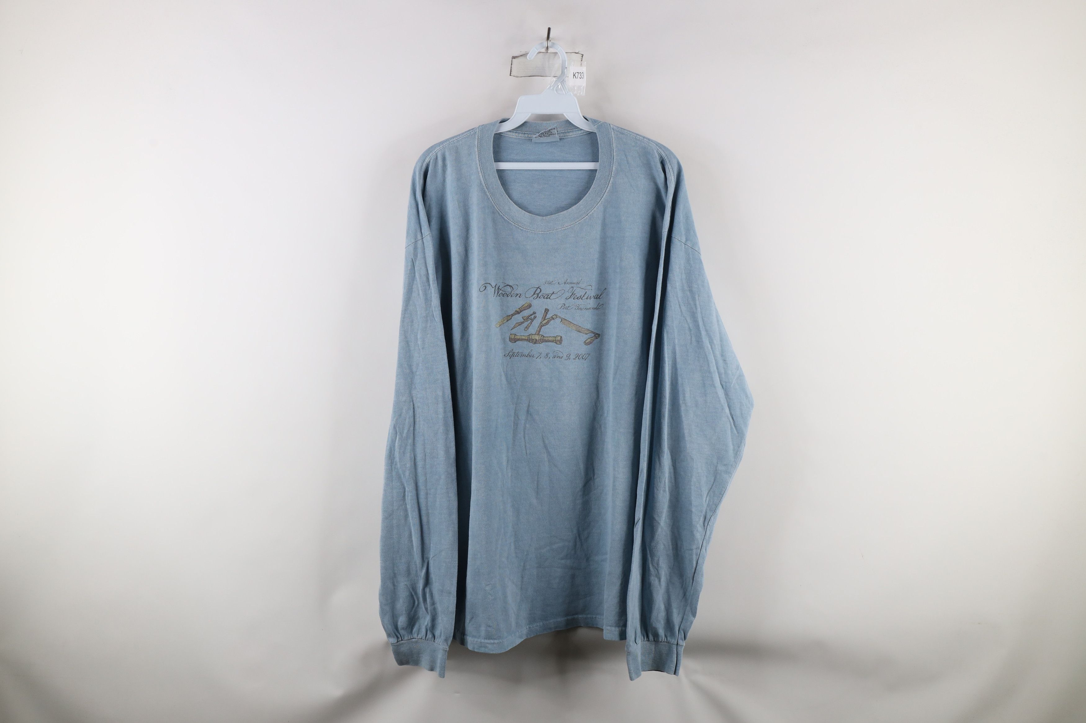 Vintage Vintage Y2K Stonewash Wooden Festival Long Sleeve T-Shirt Size US L / EU 52-54 / 3 - 1 Thumbnail
