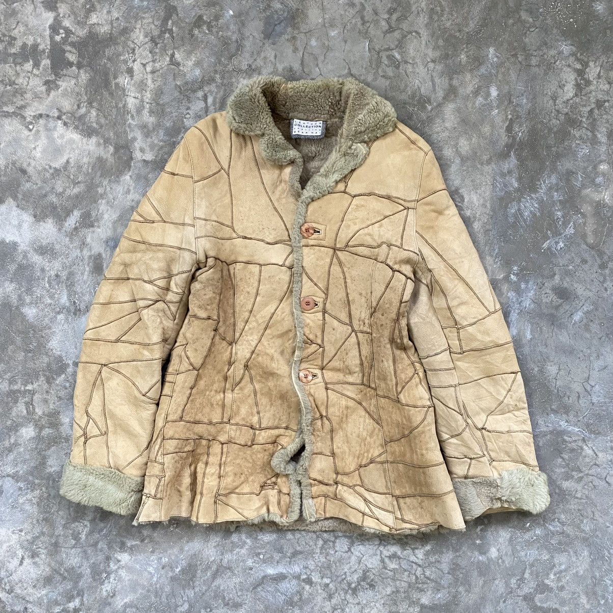 Issey Miyake Rare 1990s Hai Sporting Gear Leather Patchwork Sherpa Jacket Size US M / EU 48-50 / 2 - 1 Thumbnail