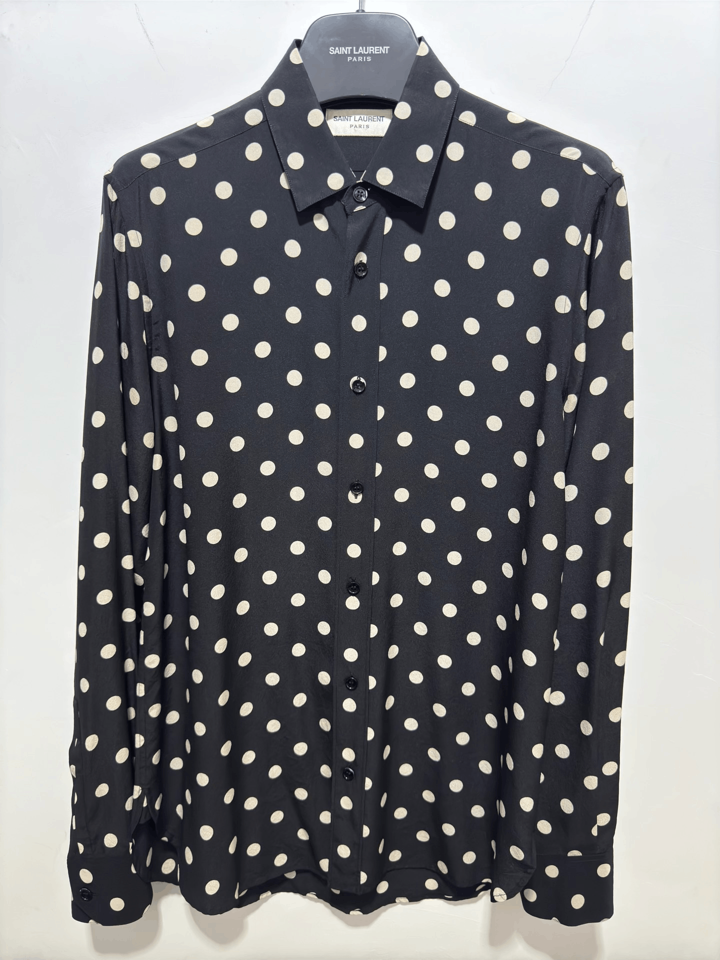 Saint Laurent Paris Saint Laurent 15FW Polka Dot Silk Shirt Size US M / EU 48-50 / 2 - 1 Thumbnail