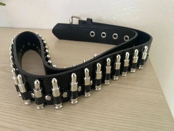 Designer Bullet Studded Belt Punk Rock Gothic Hip Hop Style Size ONE SIZE - 7 Thumbnail
