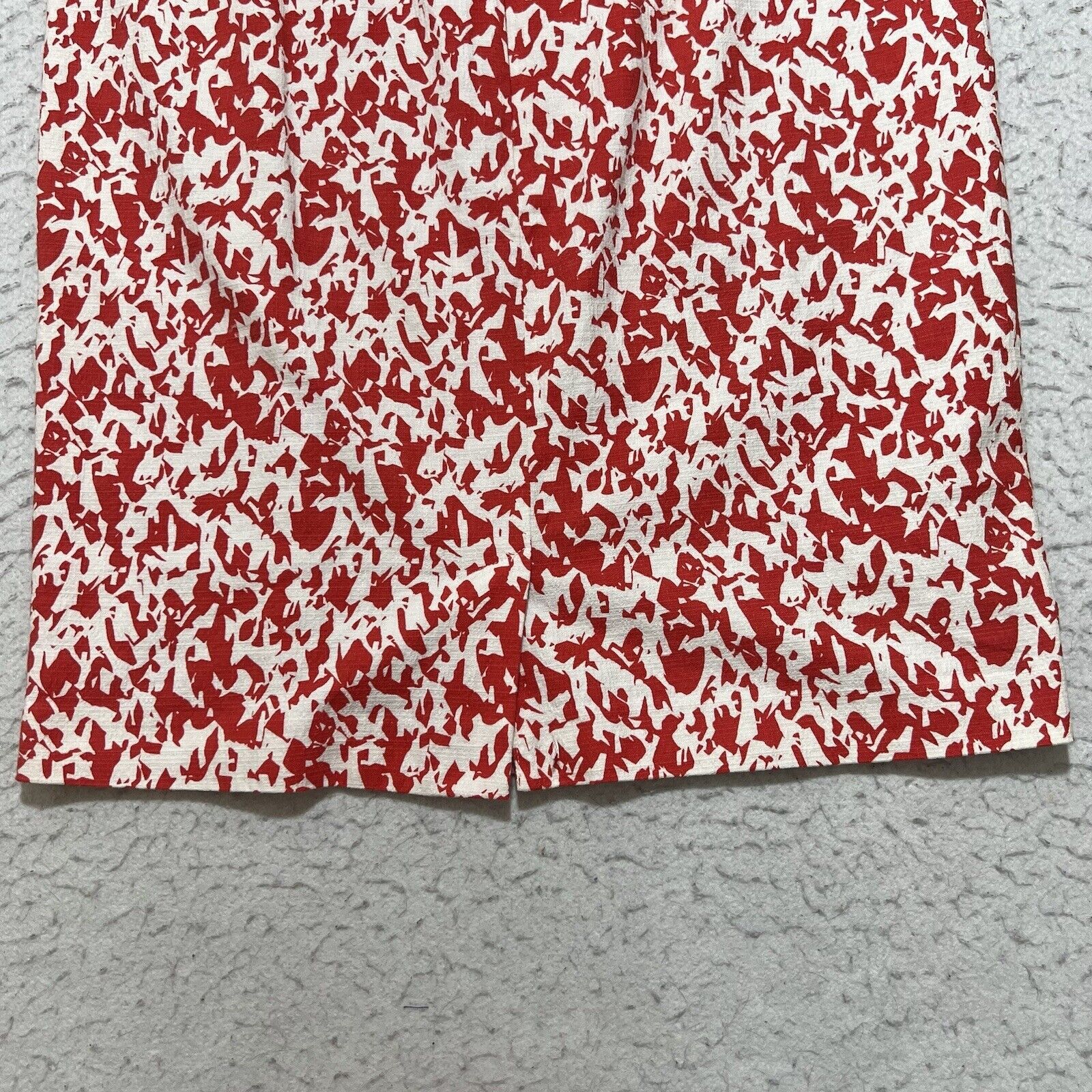 Nordstrom Halogen Pencil Skirt Lined Red Abstract Pattern Career Size 32" / US 10 / IT 46 - 10 Thumbnail