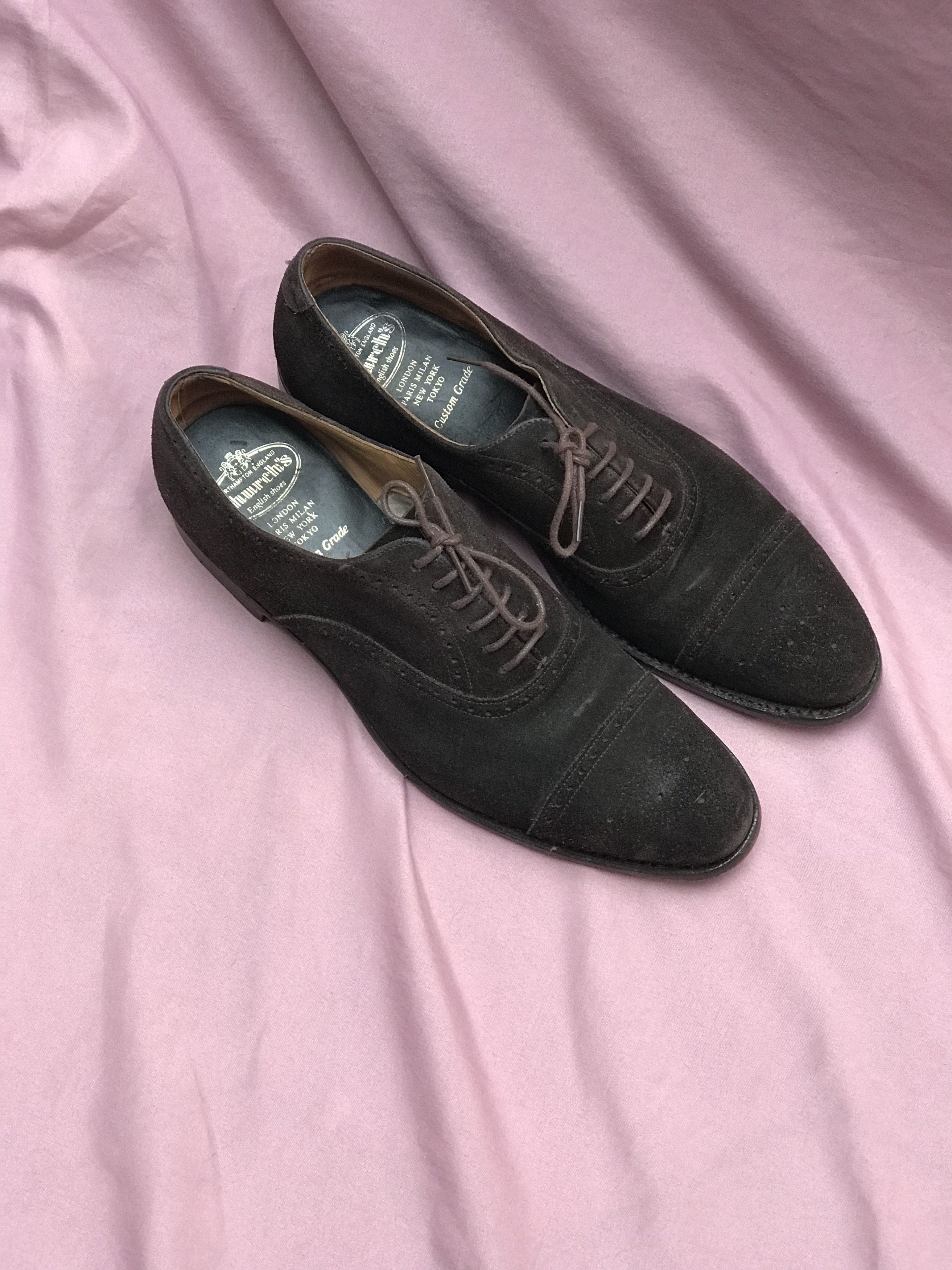 Church's CHURCHS made in england suede unlined oxford shoes Size US 11.5 / EU 44-45 - 3 Thumbnail