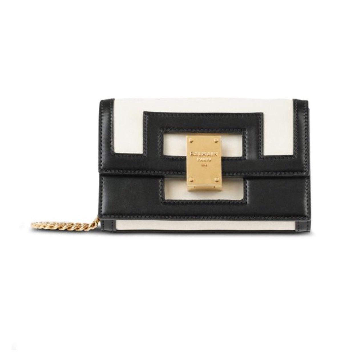 Balmain NWT BALMAIN 1945 Heritage Black White Bag Gold Chain $3450 Size ONE SIZE - 1 Thumbnail