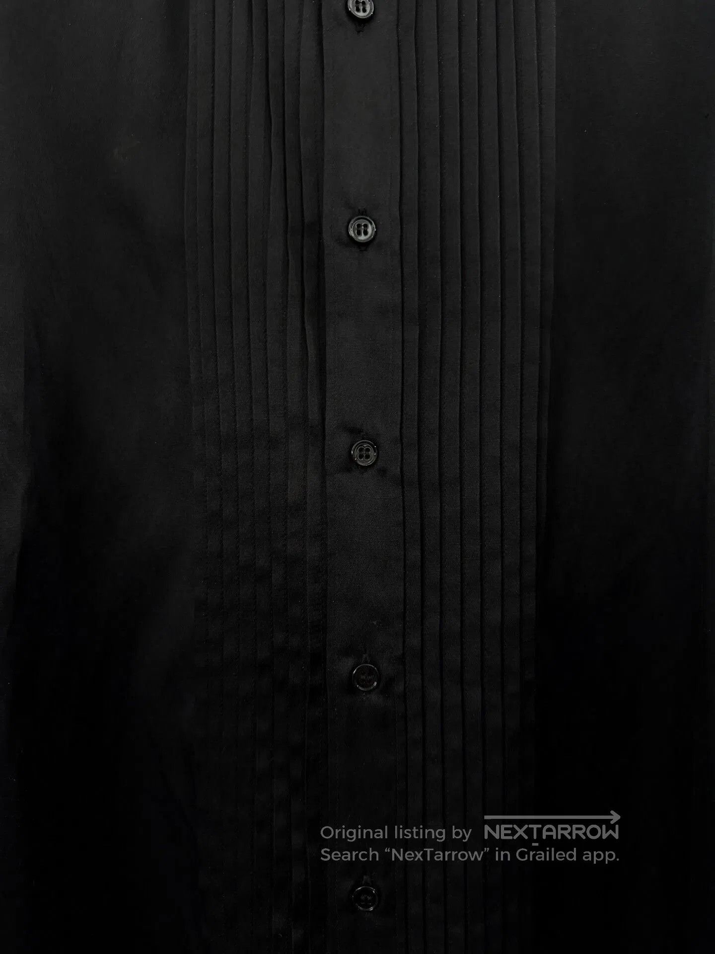 Saint Laurent Paris Saint Laurent Black Silk Pleated Shirt. Size US XS / EU 42 / 0 - 5 Thumbnail