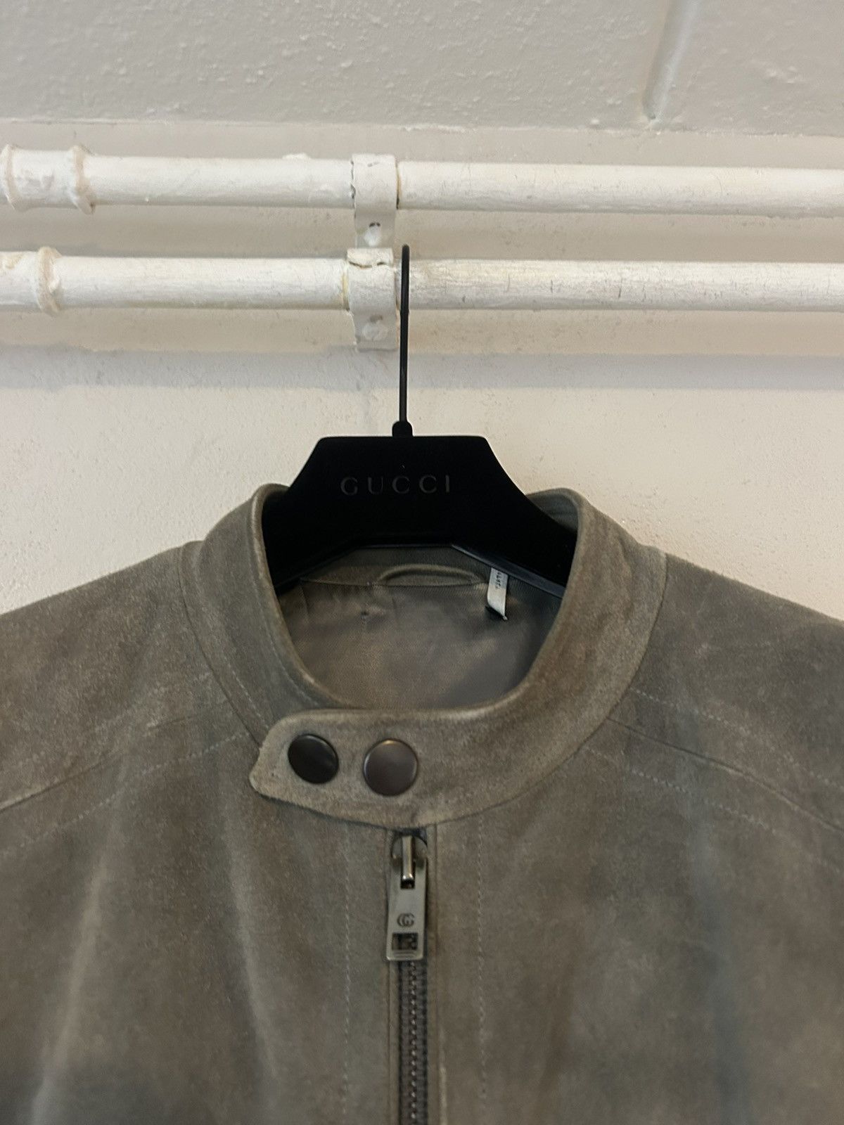Gucci Gucci Tom Ford Era Suede Biker Jacket in Gray Size US L / EU 52-54 / 3 - 5 Thumbnail