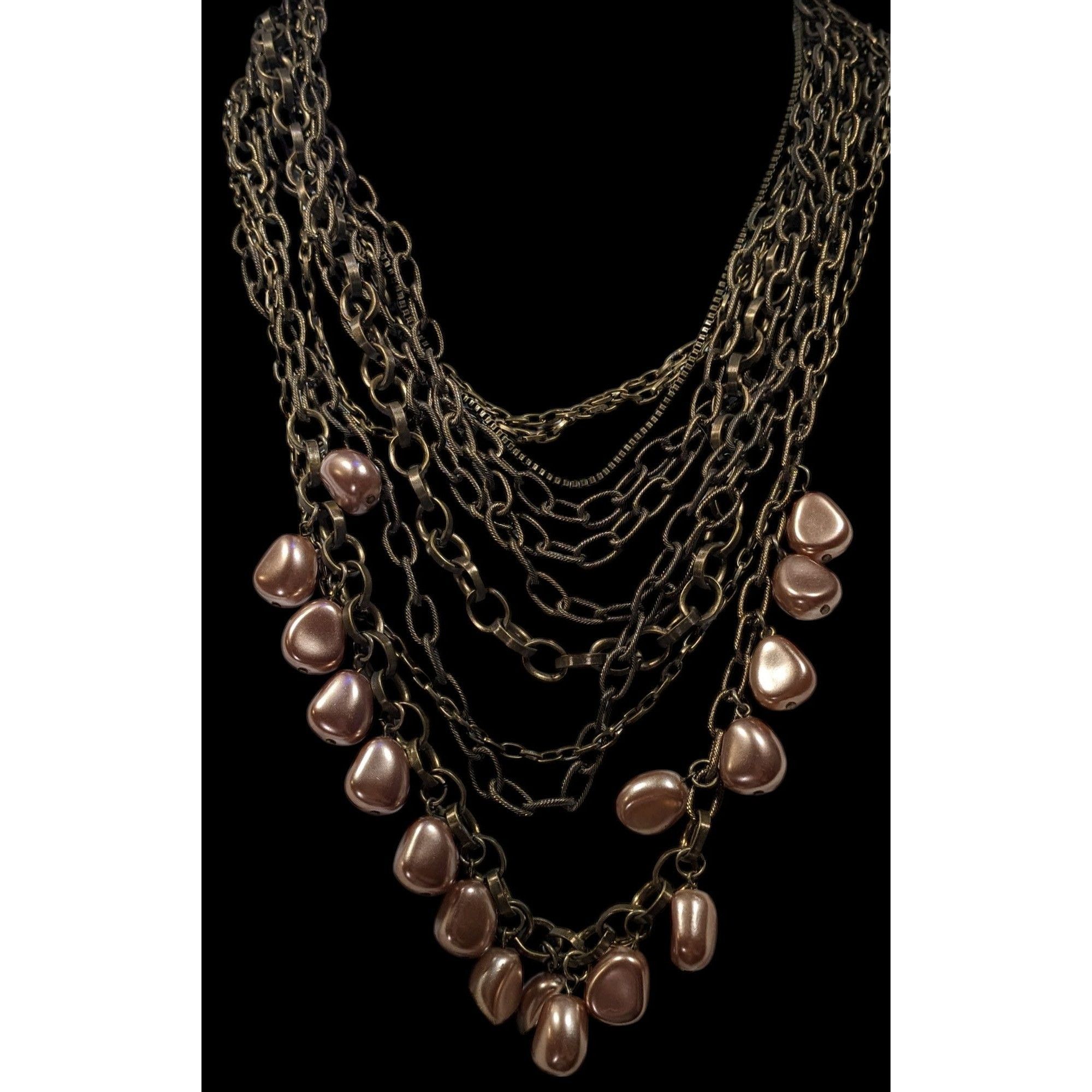 Chicos Chicos Rustic Glam Kyleen Brass Tone And Faux Pearl Multilay Size ONE SIZE - 4 Thumbnail