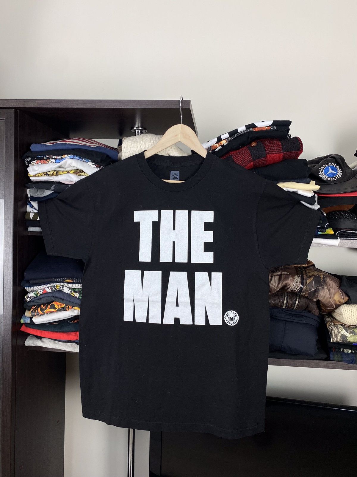 Other × Vintage × WWE Vintage THE MAN WWE Wrestling Black TEE Size US L / EU 52-54 / 3 - 1 Thumbnail