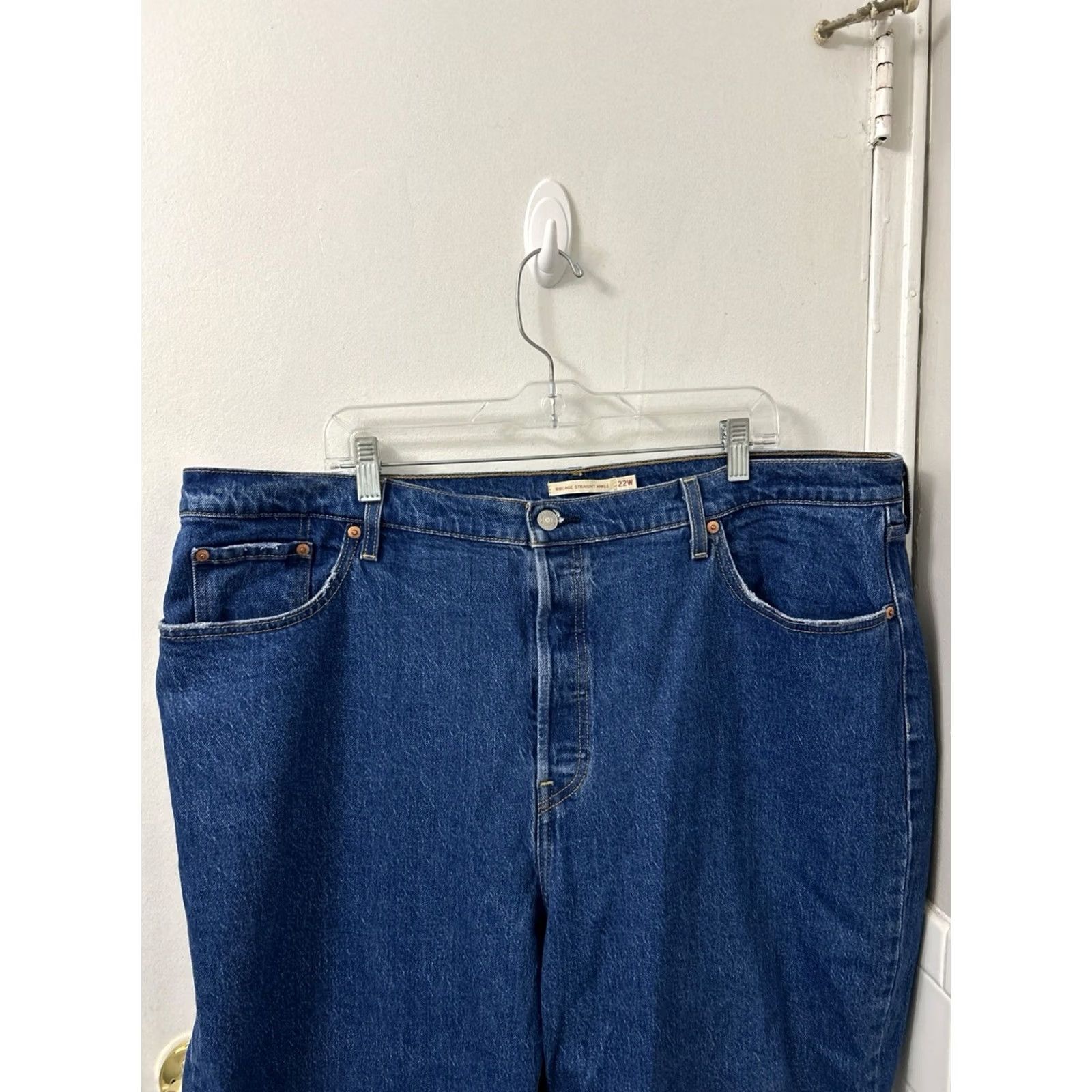 Denime Levi Strauss Co Ribcage Straight Ankle Jeans Womens 44x27 Blue Button Fly Denim Strai ght Size 30" / US 8 / IT 44 - 2 Thumbnail