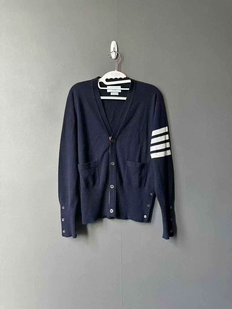 Thom Browne Thom Browne size3 Blue cashmere cardigan Size US L / EU 52-54 / 3 - 1 Thumbnail
