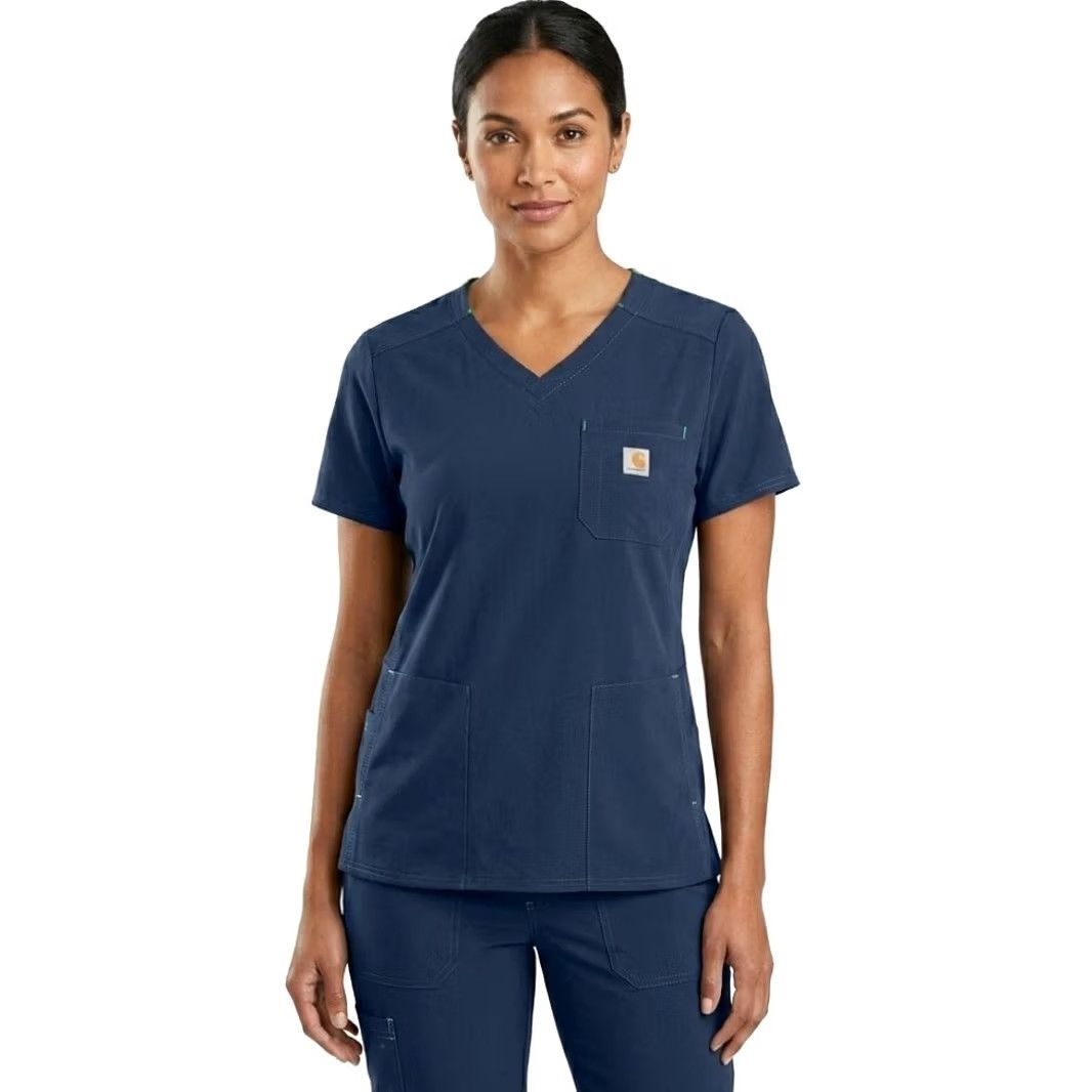 Carhartt VINTAGE Carhartt Liberty Scrub Top Women XL Navy Blue V-Neck Medical Nursing Shirt Force Size XL / US 12-14 / IT 48-50 - 2 Thumbnail