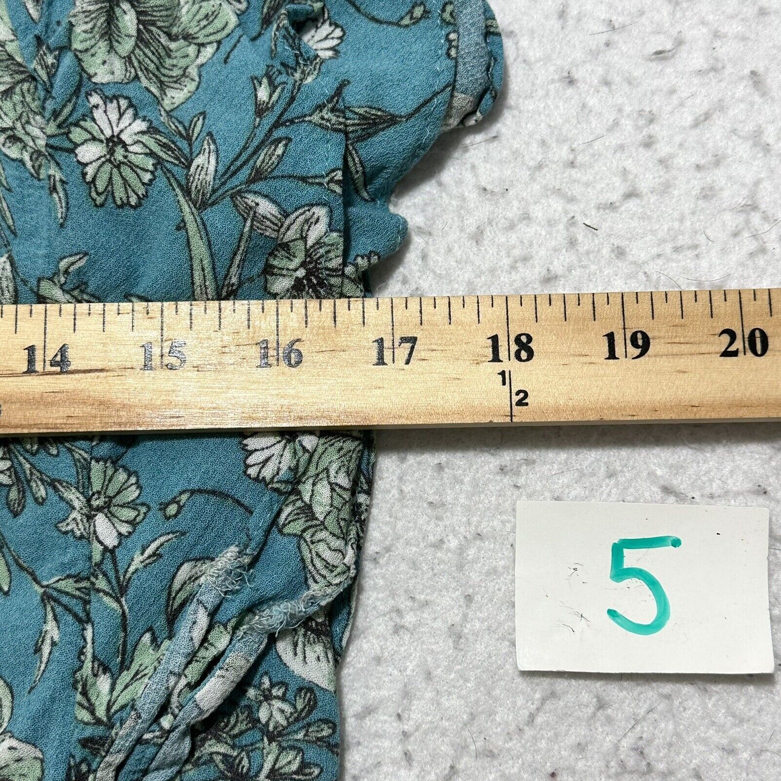 Rachel Zoe Rachel Zoe Medium Floral Teal Blue Ruffle Peasant Blouse Top Size M / US 6-8 / IT 42-44 - 8 Thumbnail