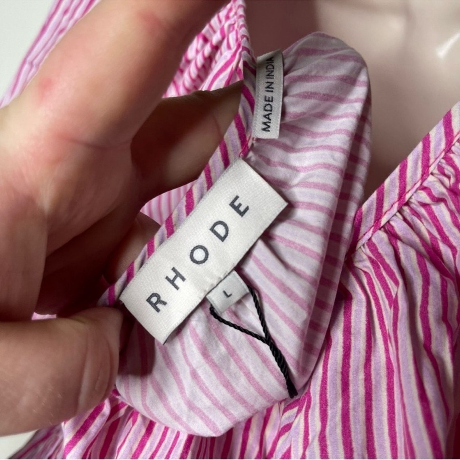 RHODE RHODE Anika Dress Jaipur Stripe Violet Coral Size Large L Size L / US 10 / IT 46 - 3 Thumbnail