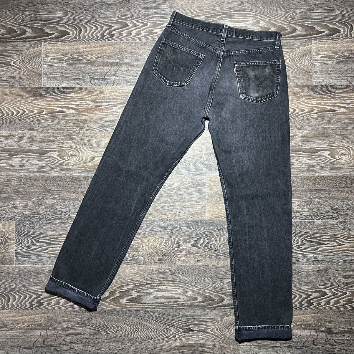 Levi's Vintage LEVI’S 501 Made In USA Washed Denim Black Jeans Size US 34 / EU 50 - 2 Thumbnail
