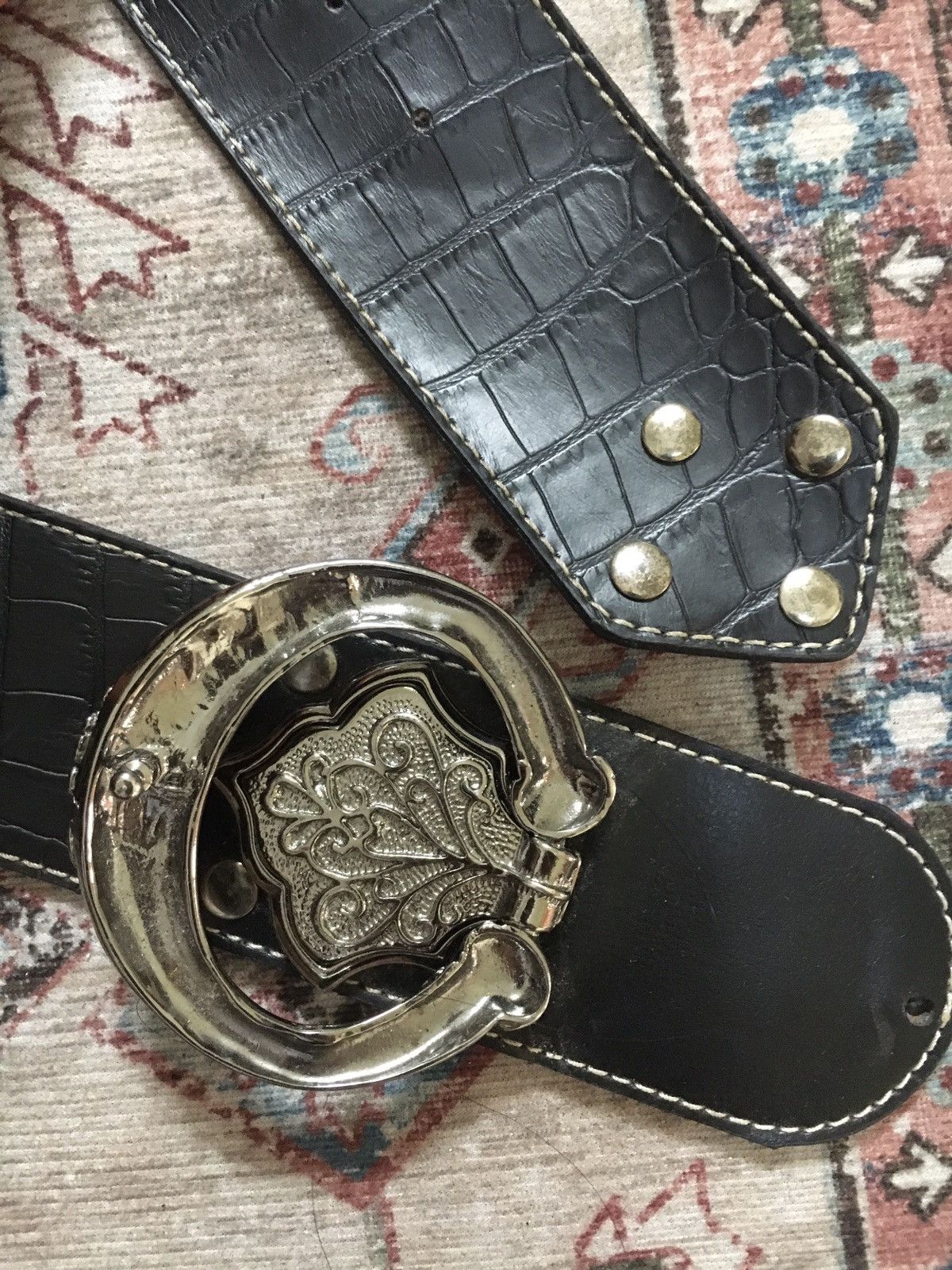 If Six Was Nine × Japanese Brand × Le Grande Bleu (L.G.B.) Egoist Black Croco Belt Size ONE SIZE - 3 Thumbnail