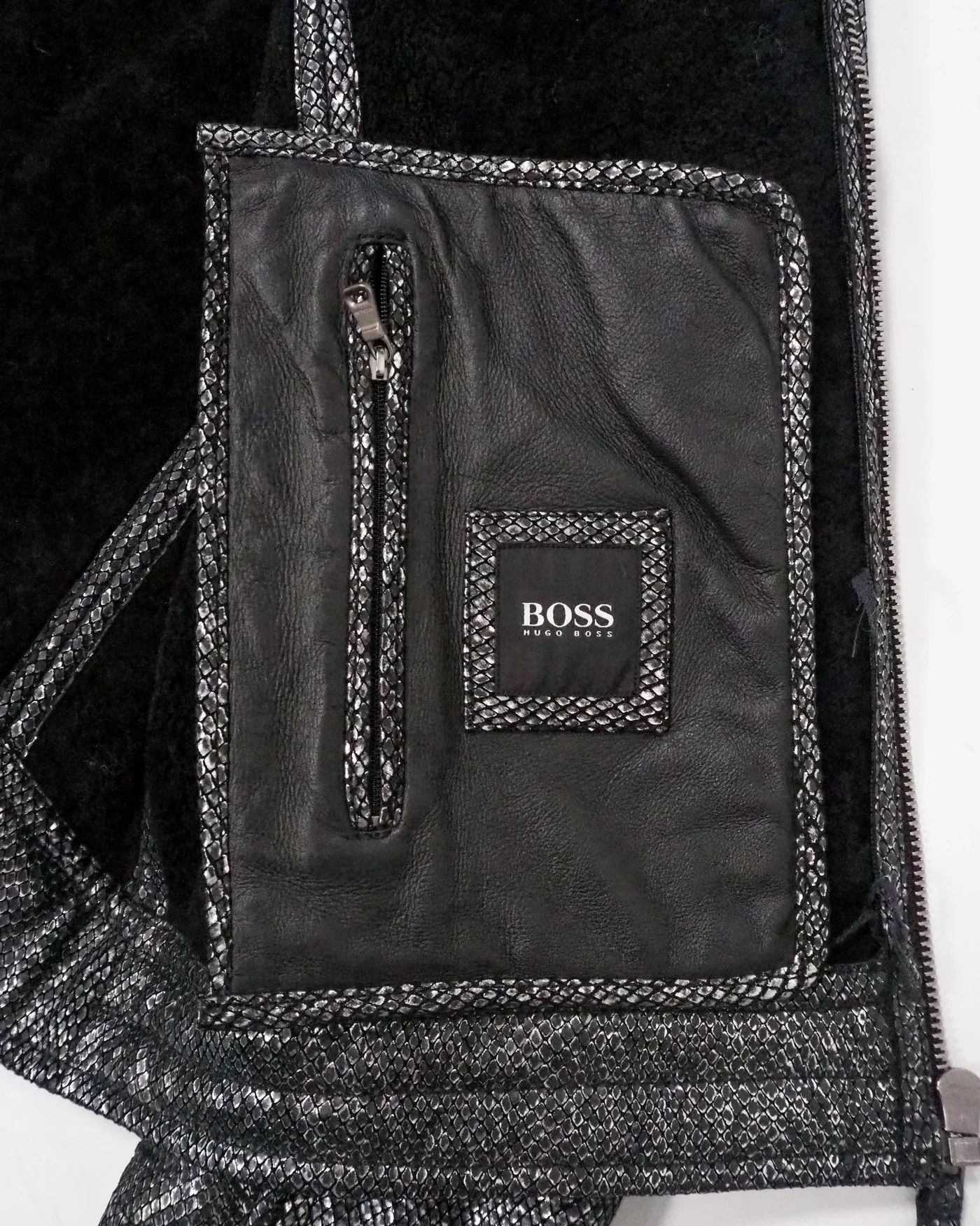 Hugo Boss Hugo Boss 'Codes' Shearling Silver Leather Jacket $2125 Size US S / EU 44-46 / 1 - 9 Thumbnail
