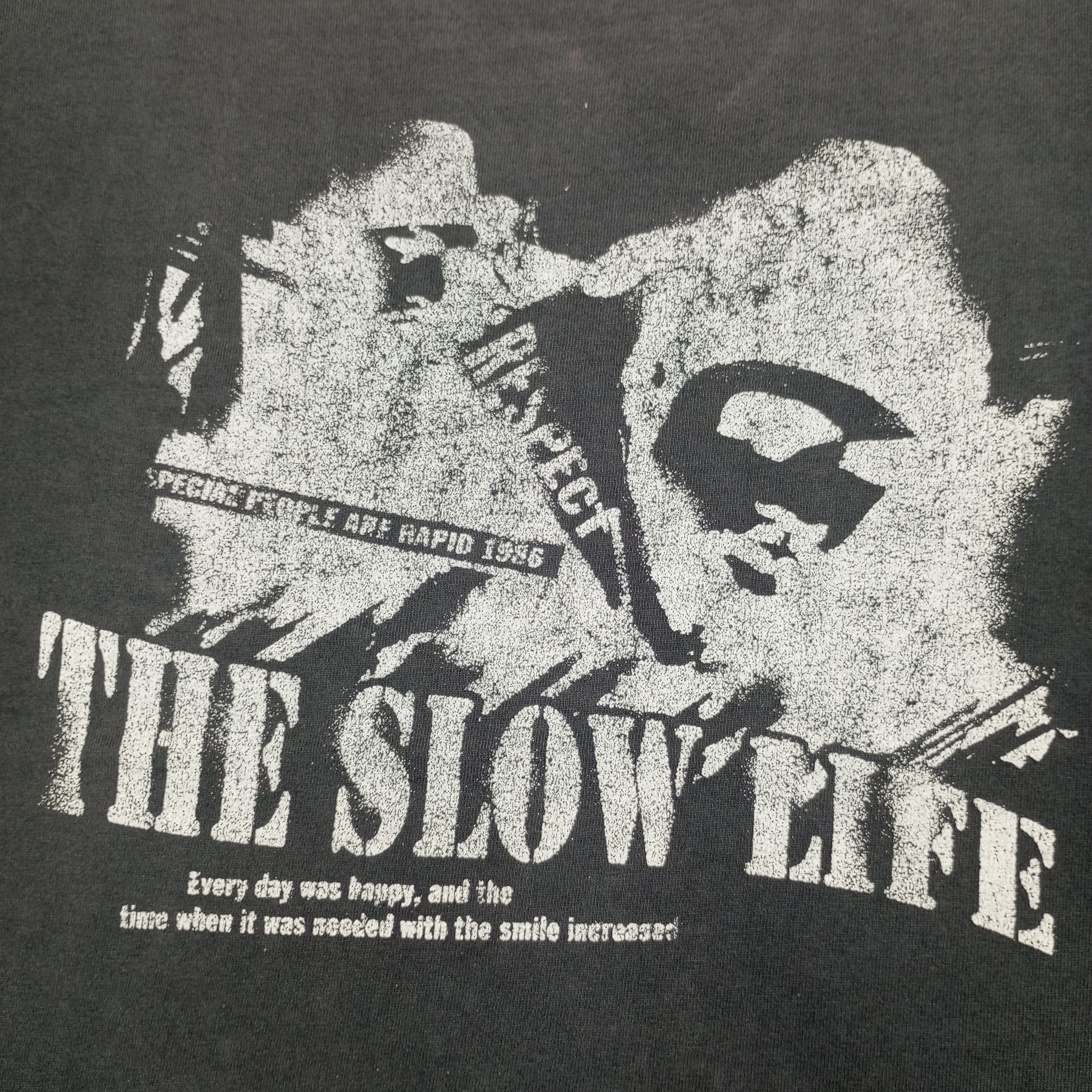 Anvil × Vintage The Slow Life Streetwear Style Distressed Vintage Tshirt Size US L / EU 52-54 / 3 - 2 Thumbnail