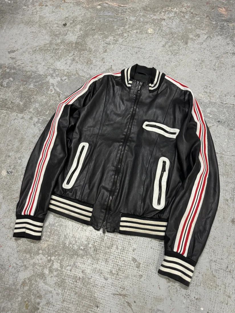 Emporio Armani × Vintage SS2007 Emporio Armani Black Multi Zips Racing Leather Jacket Size US M / EU 48-50 / 2 - 4 Thumbnail