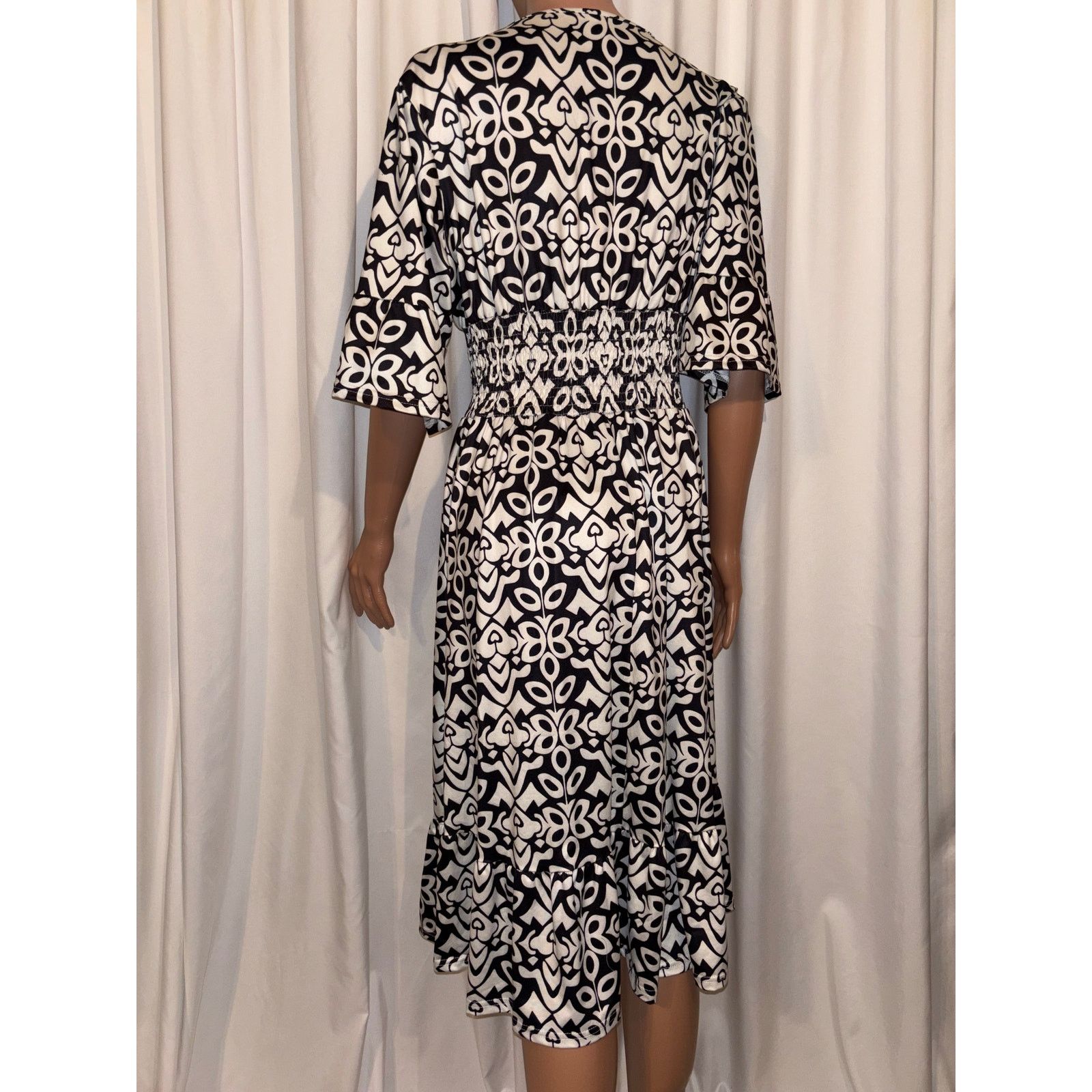 The Unbranded Brand Gulang Floral Mid Boho Dress Size 2XL Size XXL / US 16-18 / IT 52-54 - 2 Thumbnail