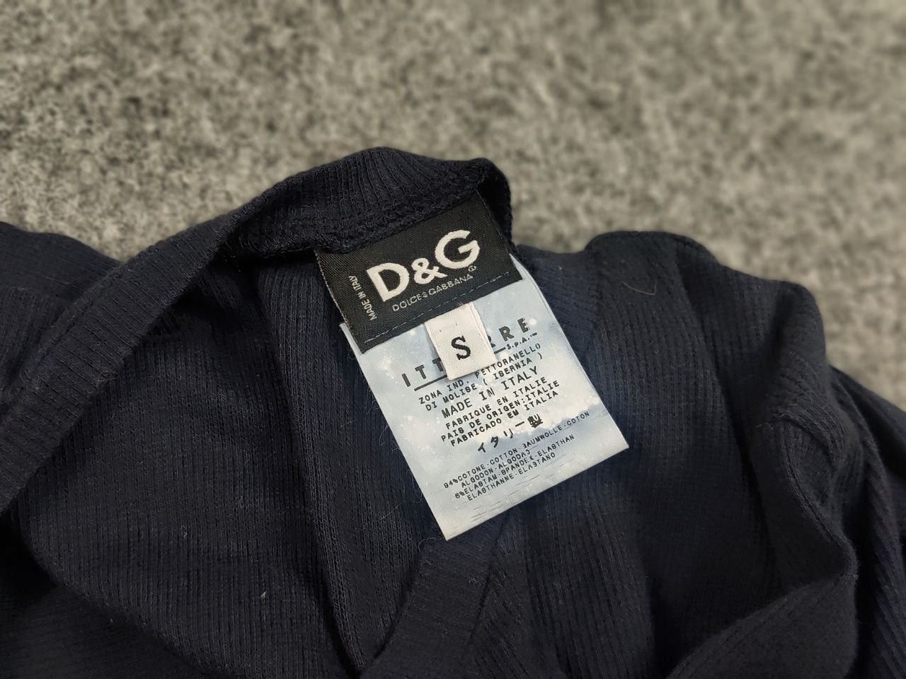 Dolce & Gabbana Dolce & Gabbana Vintage 90's dark blue ribbed long sleeve Size US S / EU 44-46 / 1 - 14 Thumbnail