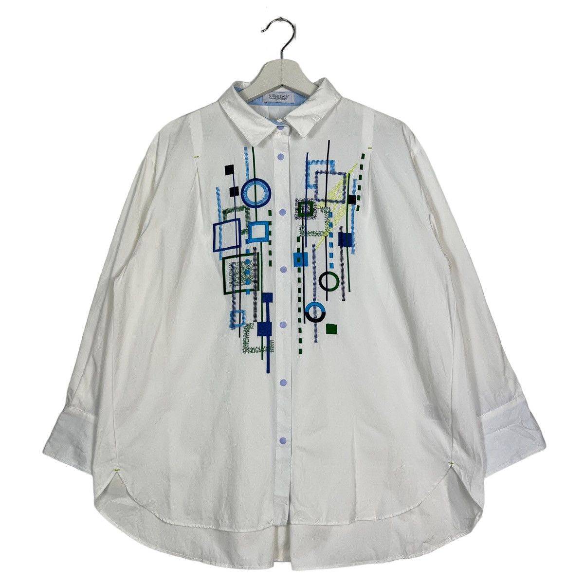 Kansai Yamamoto 🔥 SUPER LADY BY KANSAI YAMAMOTO ABSTRACK SHIRTS Size L / US 10 / IT 46 - 1 Thumbnail