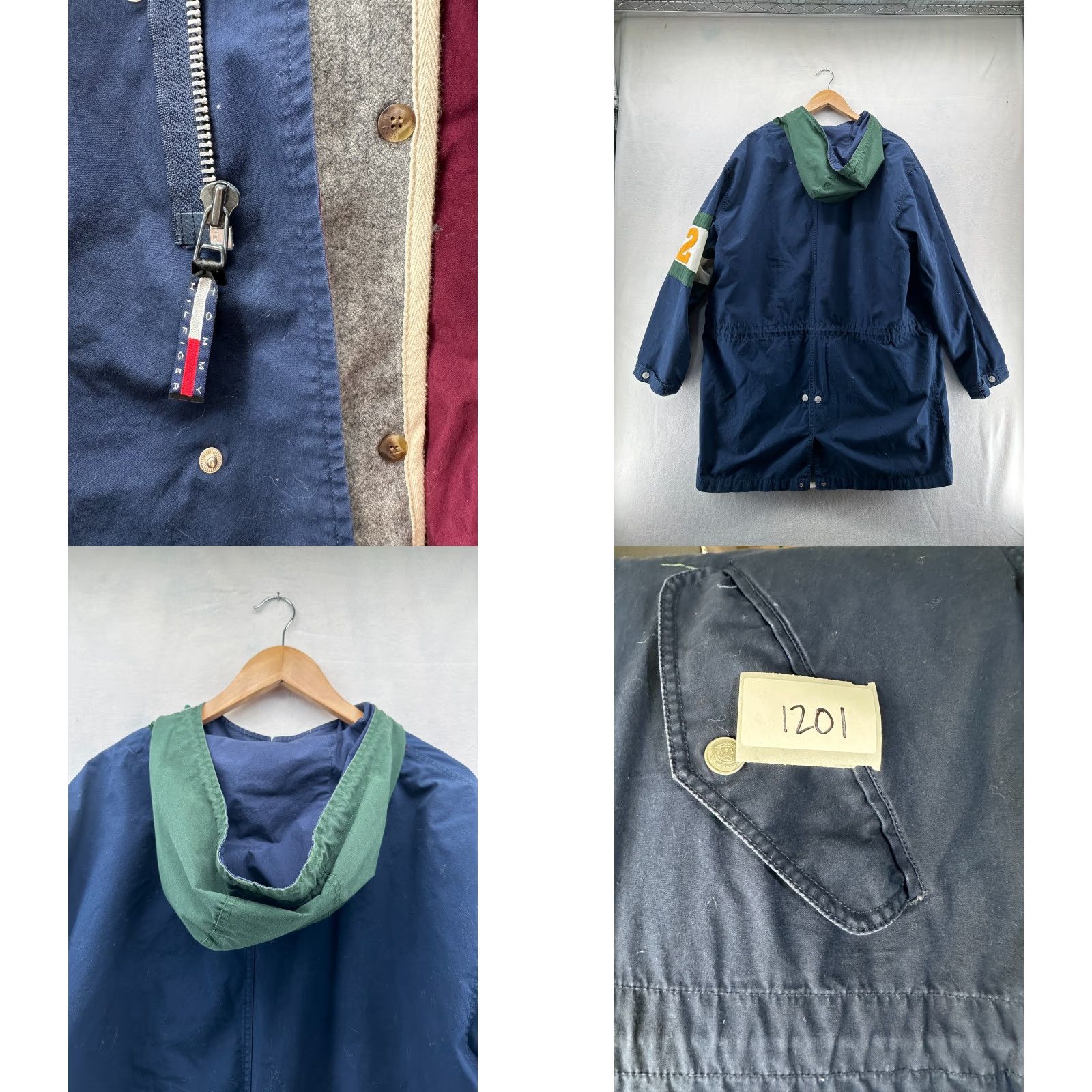 Tommy Hilfiger VINTAGE Tommy Hilfiger Athletics Coat Hooded Rain Jakcet Mens Medium Blue Size US M / EU 48-50 / 2 - 9 Thumbnail