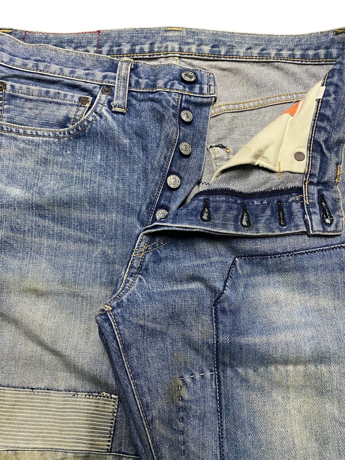 GOA Vintage Japanese Brand Gowest Rare Denim Pacthes Baggy Jeans Size US 33 - 9 Thumbnail