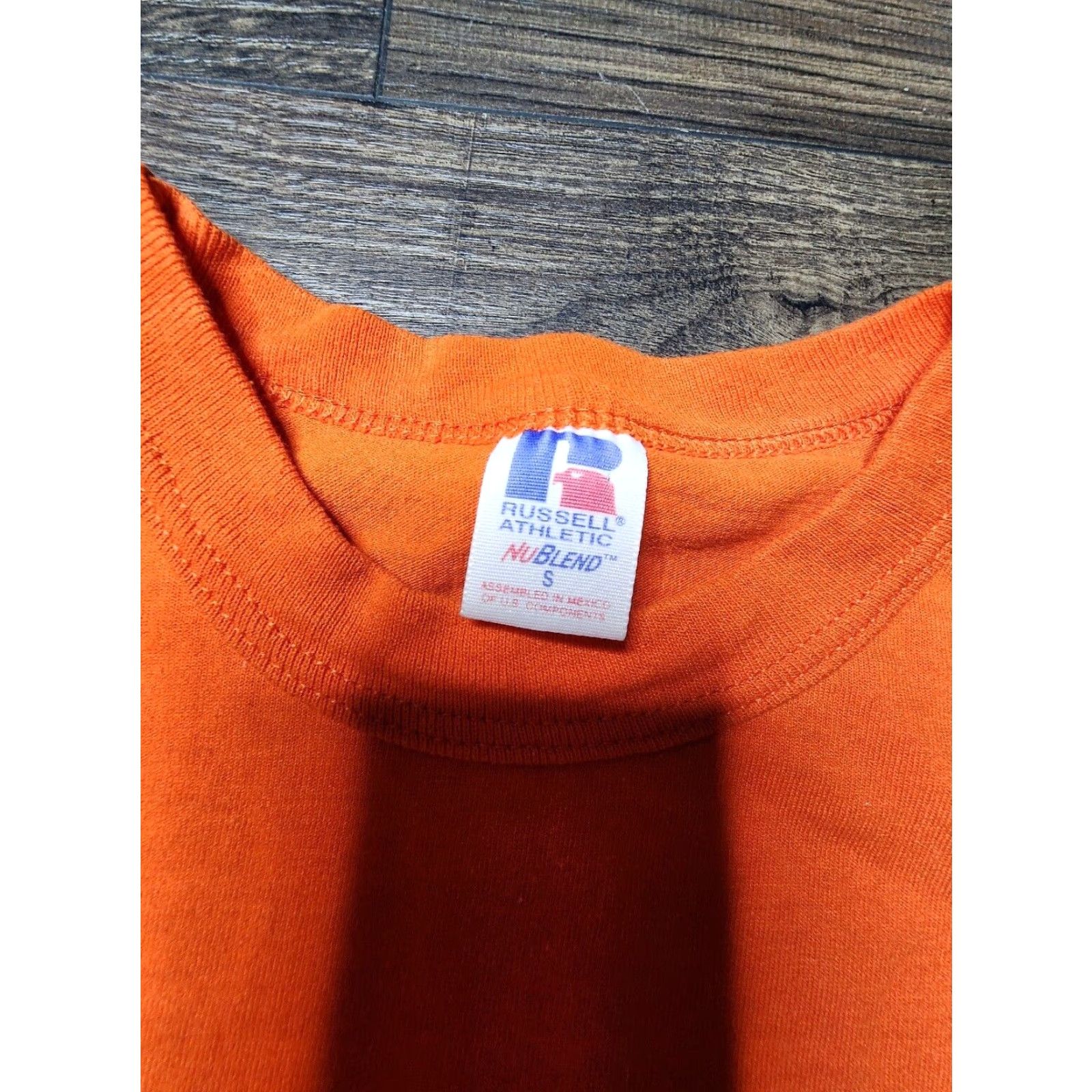 Russell Athletic VINTAGE Russell Athletic T Shirt Mens S Orange Crew Neck Short Sleeve Cotton USA 1990s Basic Tee Size US S / EU 44-46 / 1 - 4 Thumbnail