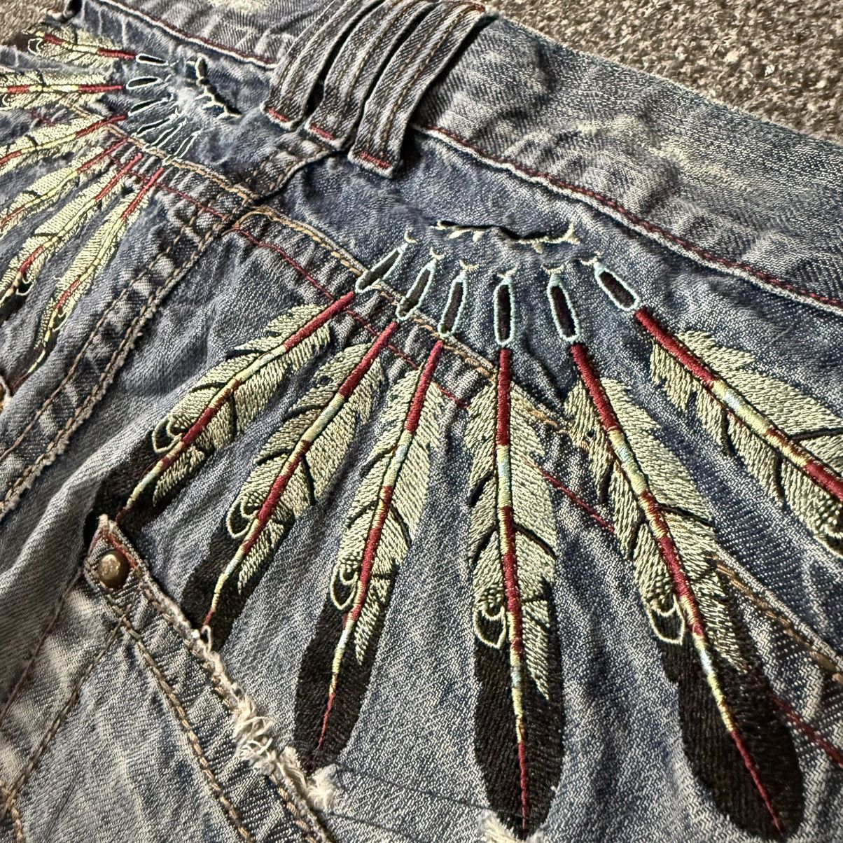 Hysteric Glamour Culture Jam Seditionaries Embroidered Wing Back Denim Size US 33 - 7 Thumbnail