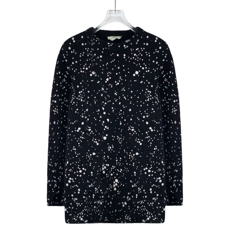 Fendi FENDI Black star mohair crewneck long-sleeve knit sweater Size XS / US 0-2 / IT 36-38 - 1 Thumbnail