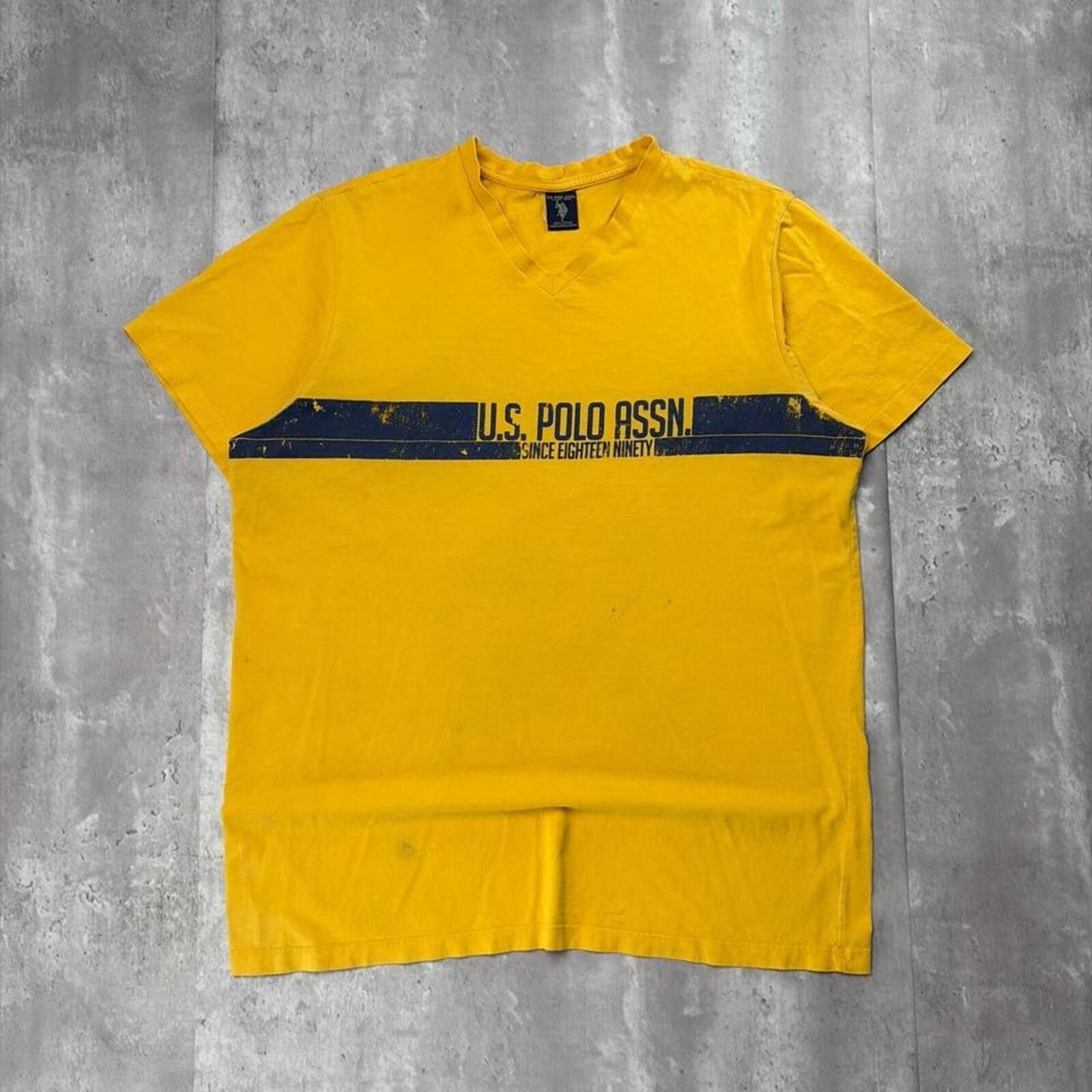 U.S. Polo Assn. Y2K Yellow U.S. Polo Assn Grunge Skater T-Shirt Size US L / EU 52-54 / 3 - 1 Thumbnail