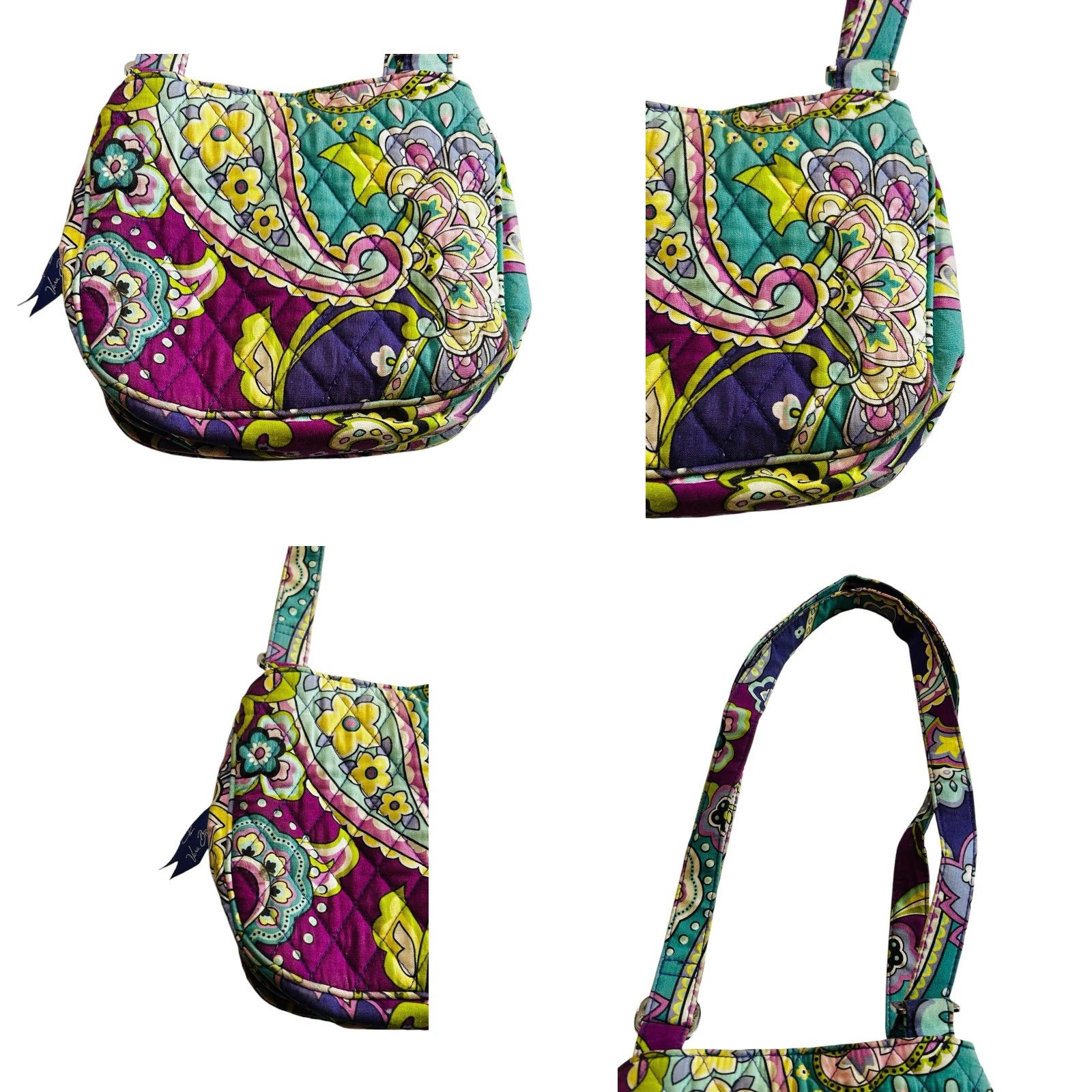 Vera Bradley Vera Bradley Crossbody Saddle Purse Purple Heather Paisley Bag Size ONE SIZE - 10 Thumbnail