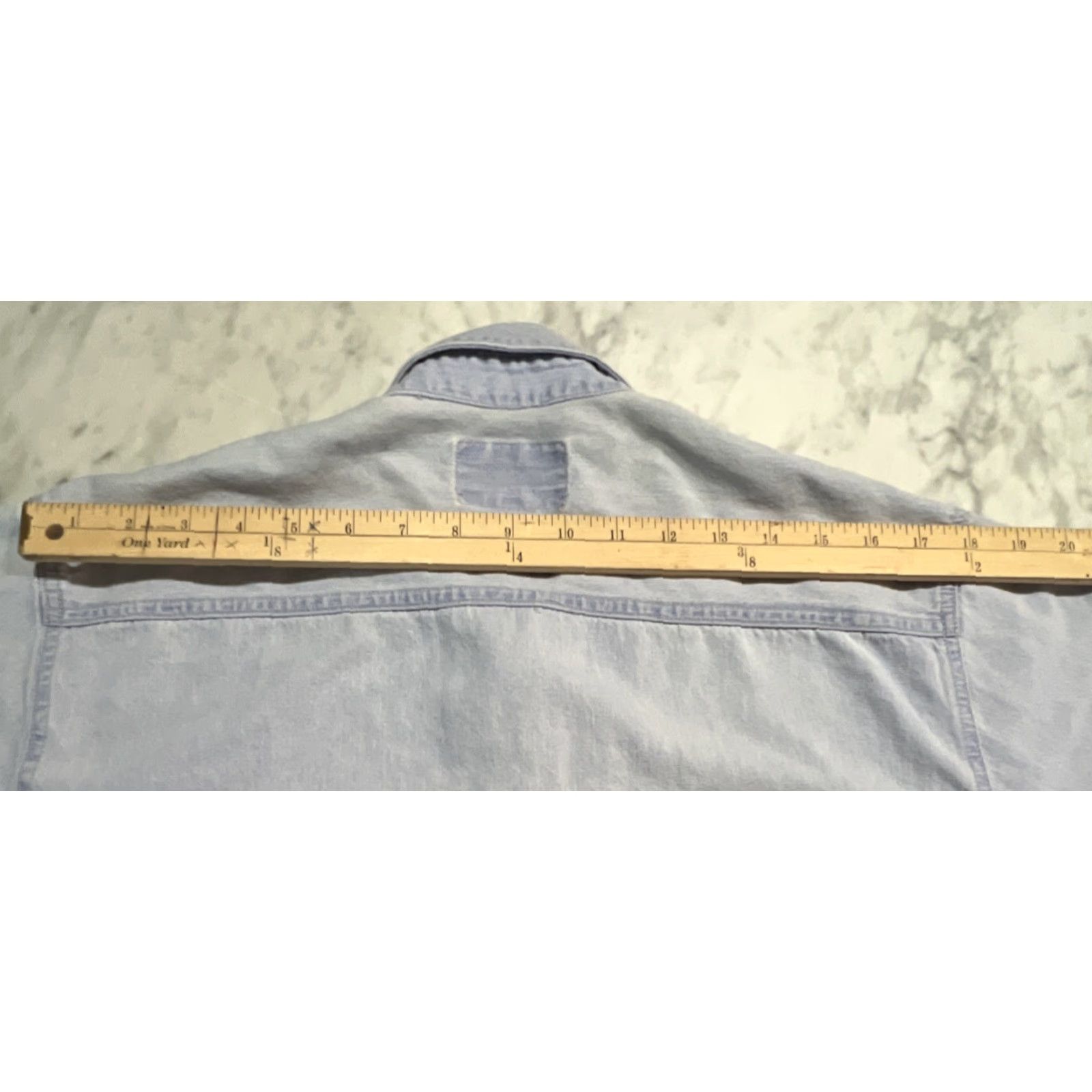 Jordache VINTAGE Jordache Jeanwear Short Sleeve Button Up Denim Cotton Women M Blue 90s Western Pockets Collared Button Classic Shirt Size 32" / US 10 / IT 46 - 7 Thumbnail