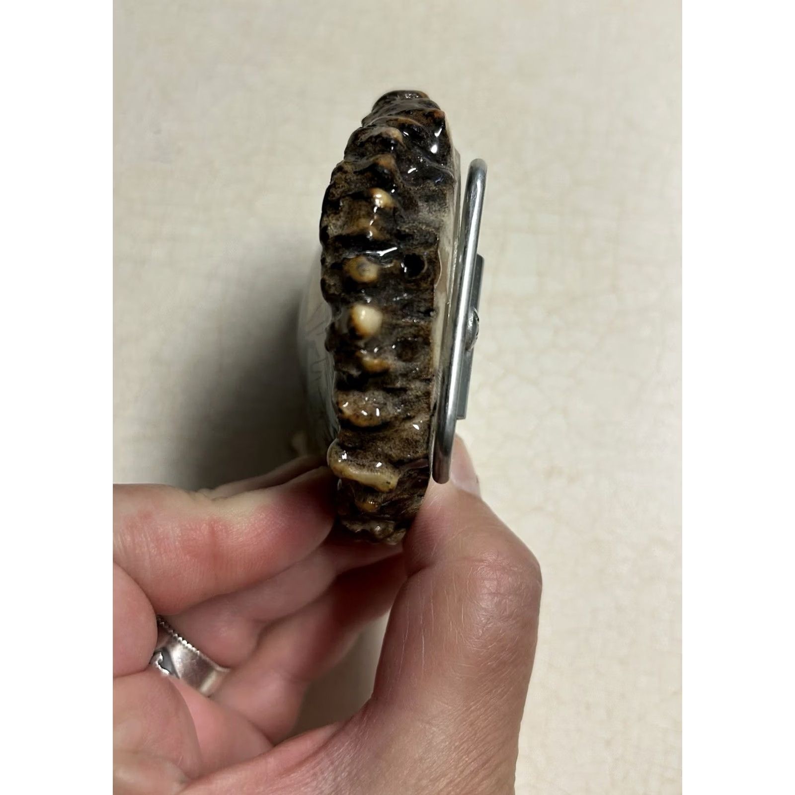 Vintage Elk Burr Rosette Flying Geese Belt Buckle Artist Signed Halfry Hand Made Glossy Belt Buckle Mens Size ONE SIZE - 7 Thumbnail