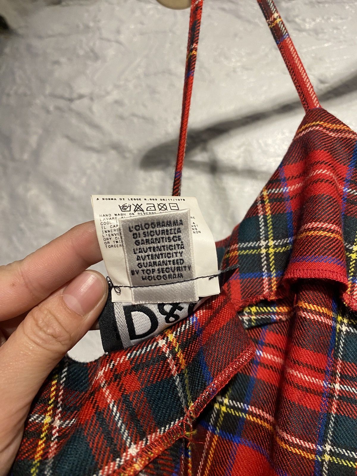Dolce & Gabbana D&G Red Plaid wool dress with gold details Size S / US 4 / IT 40 - 5 Thumbnail
