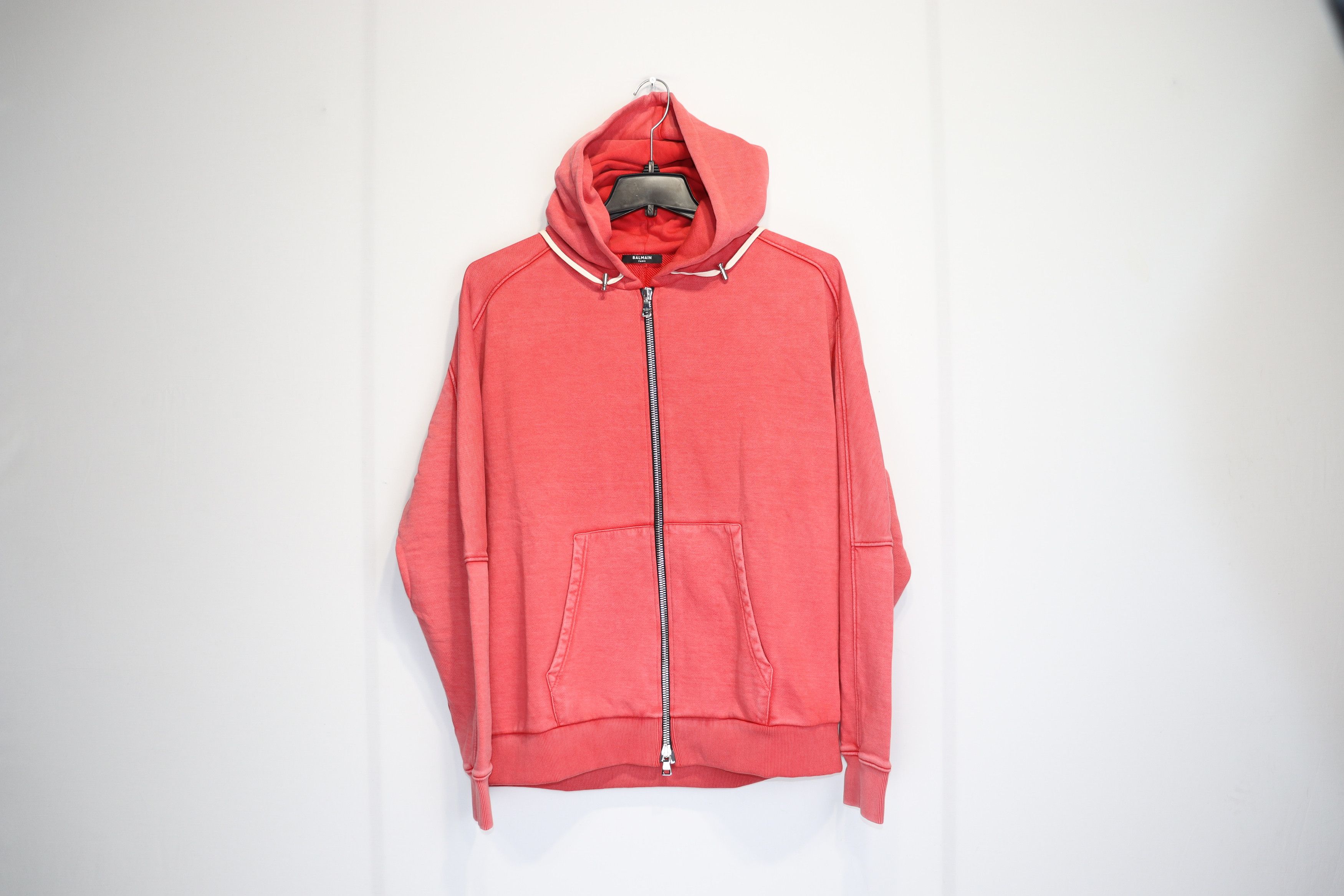 Balmain o1rshd1 Zipper Hoodie in Pink Size US M / EU 48-50 / 2 - 1 Thumbnail