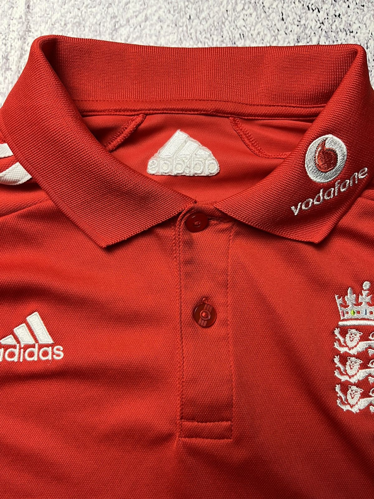 Adidas Men’s Vintage Adidas England Cricket Polo T-shirt Red Size US M / EU 48-50 / 2 - 12 Thumbnail