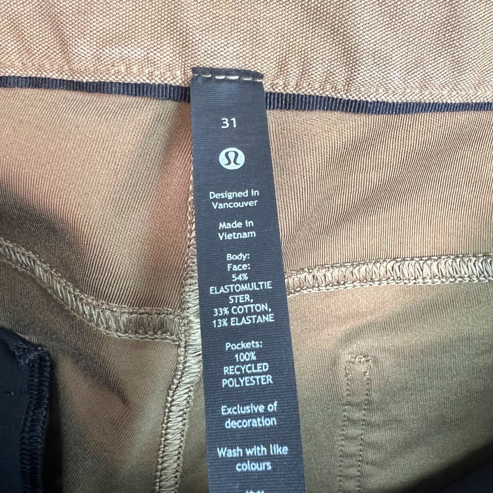 Lululemon Lululemon Pants Chino Womens 31 Mid-Rise Stretch Skinny Brown Size 24" / US 00 / IT 34 - 3 Thumbnail