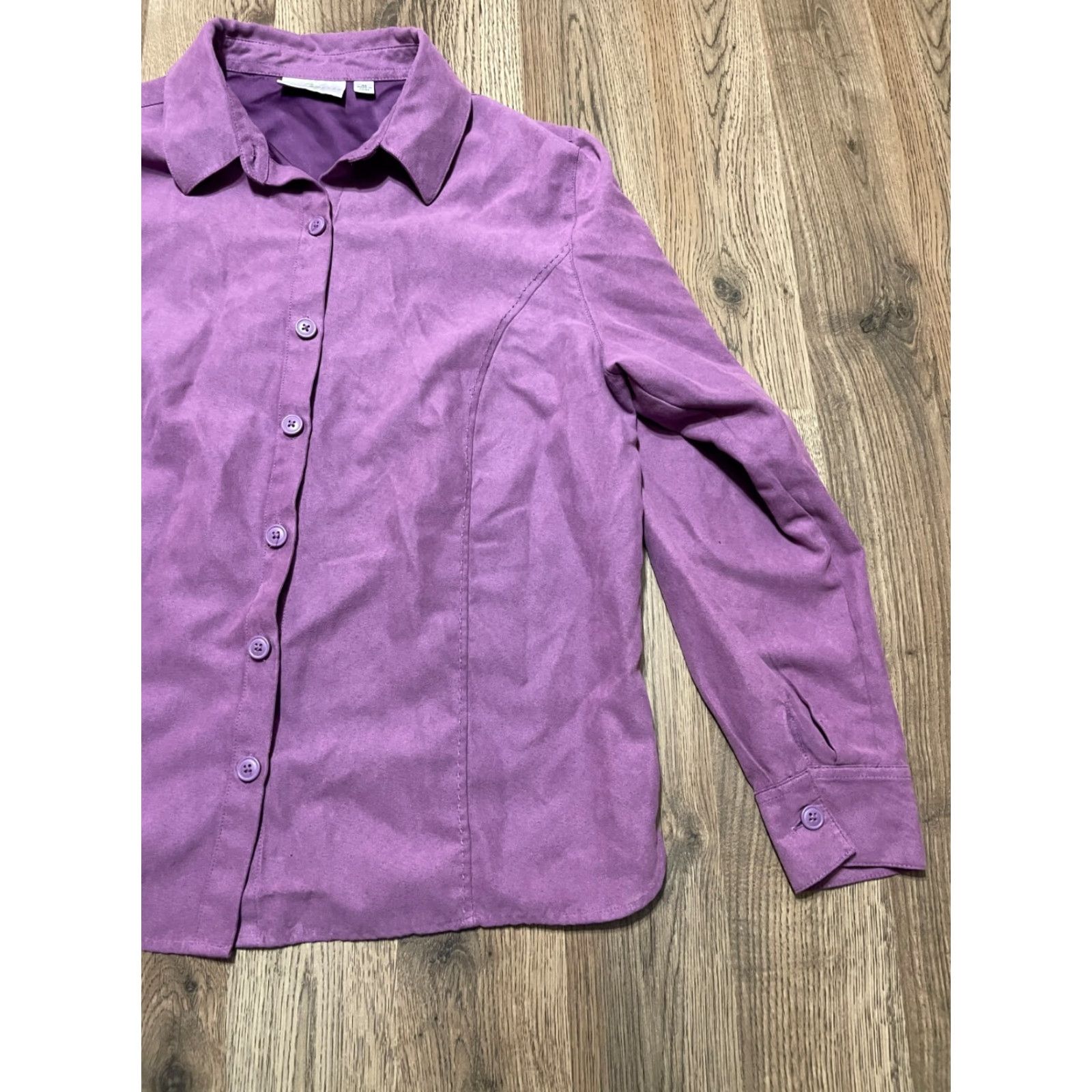 Vintage Studio Works Shirt Women Purple Button Up Long Sleeve M Size M / US 6-8 / IT 42-44 - 4 Thumbnail