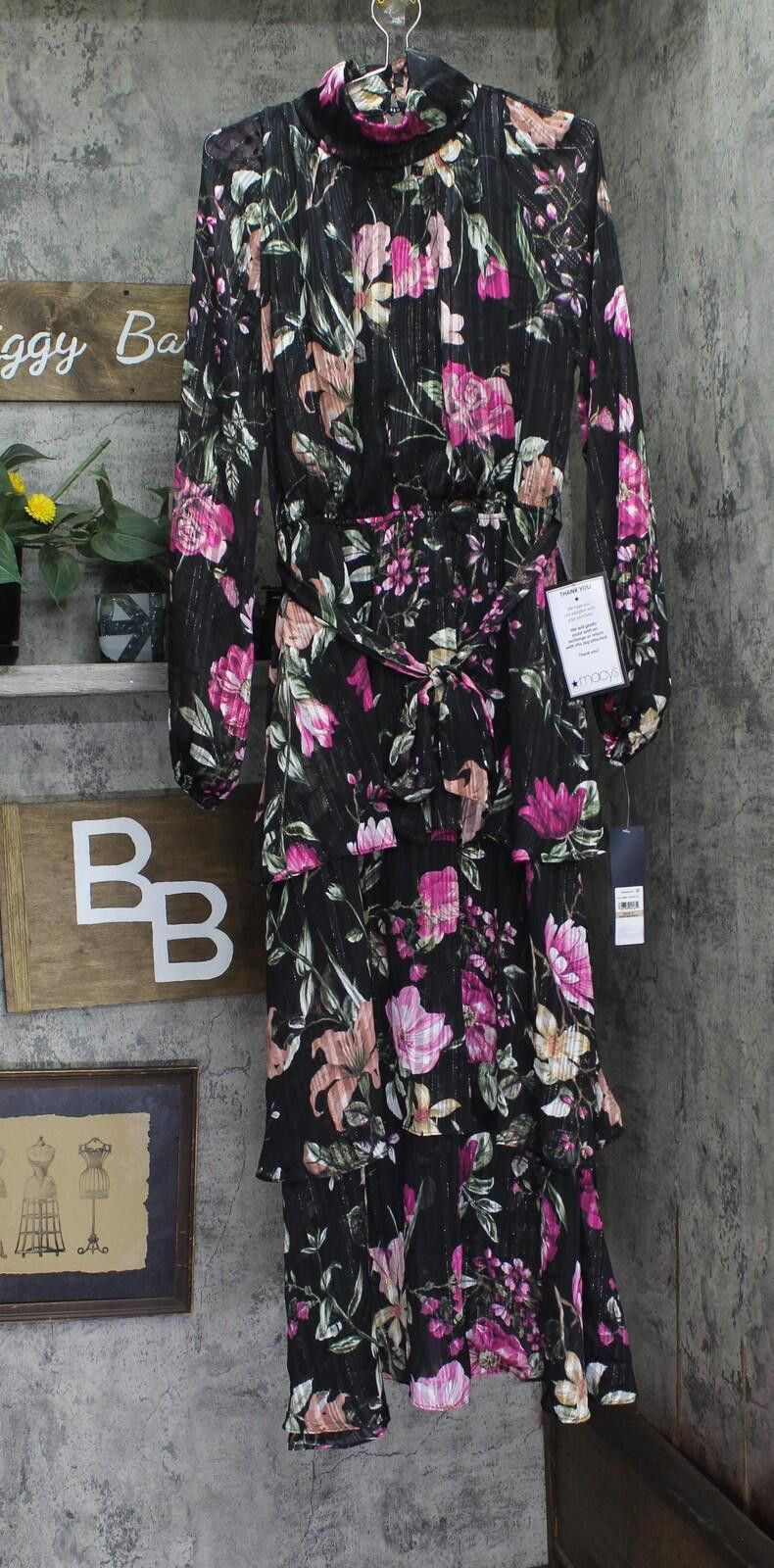 Other Rachel By Rachel Roy Mae Dress Belted Black Combo Cascade 12 Size XL / US 12-14 / IT 48-50 - 1 Thumbnail