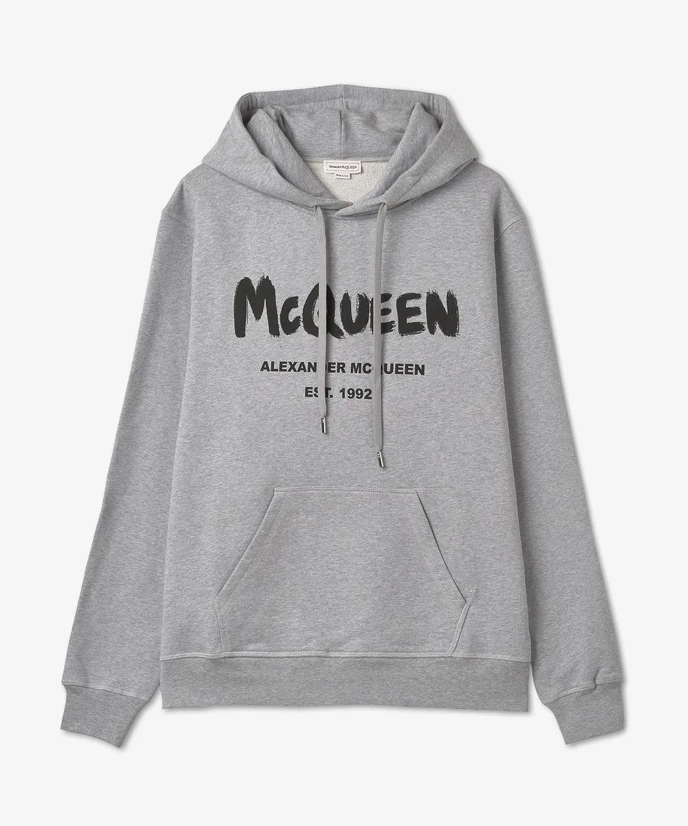 Alexander McQueen o1w1db10725 McQueen Graffiti Hooded Sweatshirt Hoodie Grey Size US XS / EU 42 / 0 - 1 Thumbnail