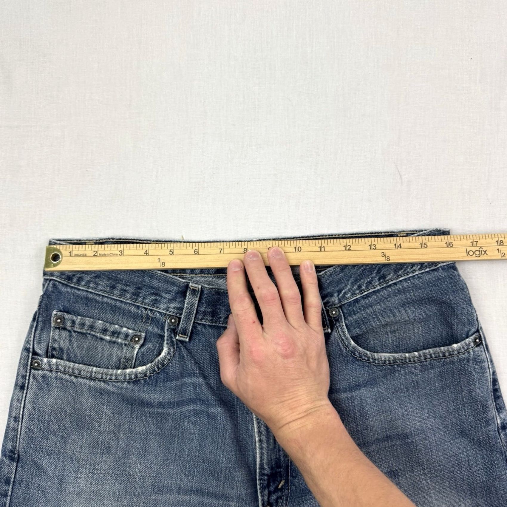 Levi's VINTAGE Levi's 505 Jeans Adult 34x30 Regular Straight Leg Made In USA Blue Denim Cotton USA 90s Y2K Mens Size US 34 / EU 50 - 6 Thumbnail